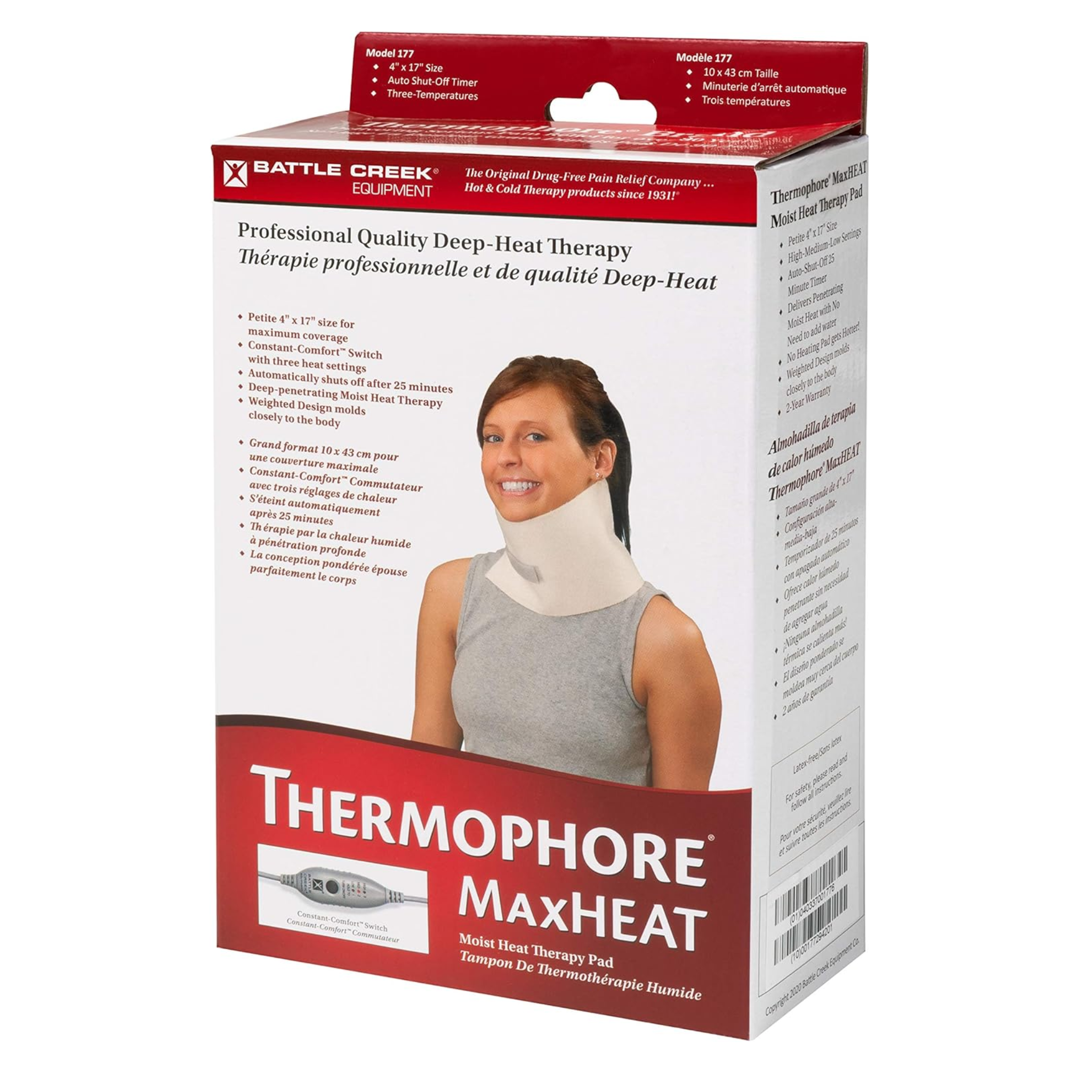 Battle Creek, Thermophore MaxHeat Arthritis Pad, Petite 4" x 17", Moist Heat Therapy, Model 177