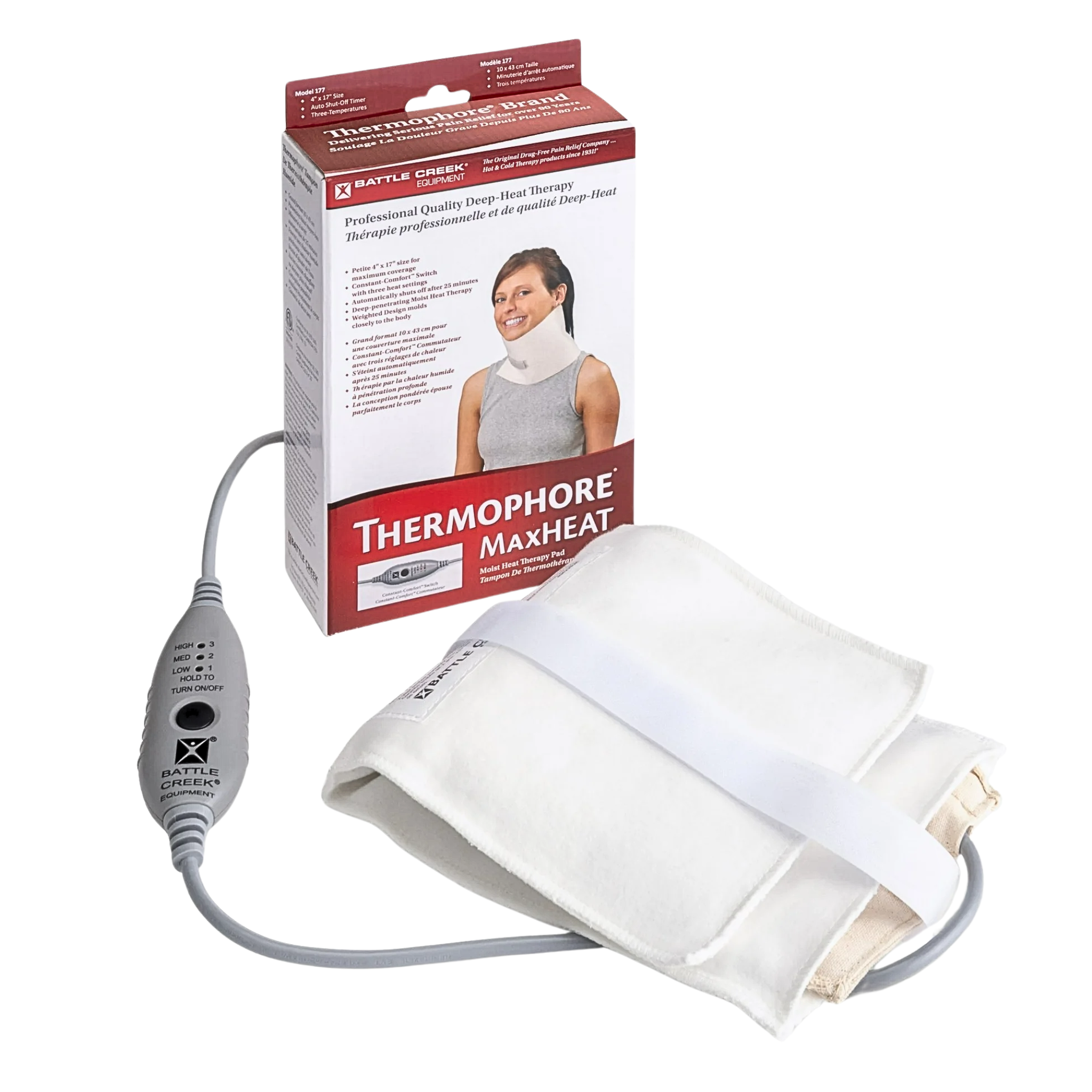 Battle Creek, Thermophore MaxHeat Arthritis Pad, Petite 4" x 17", Moist Heat Therapy, Model 177