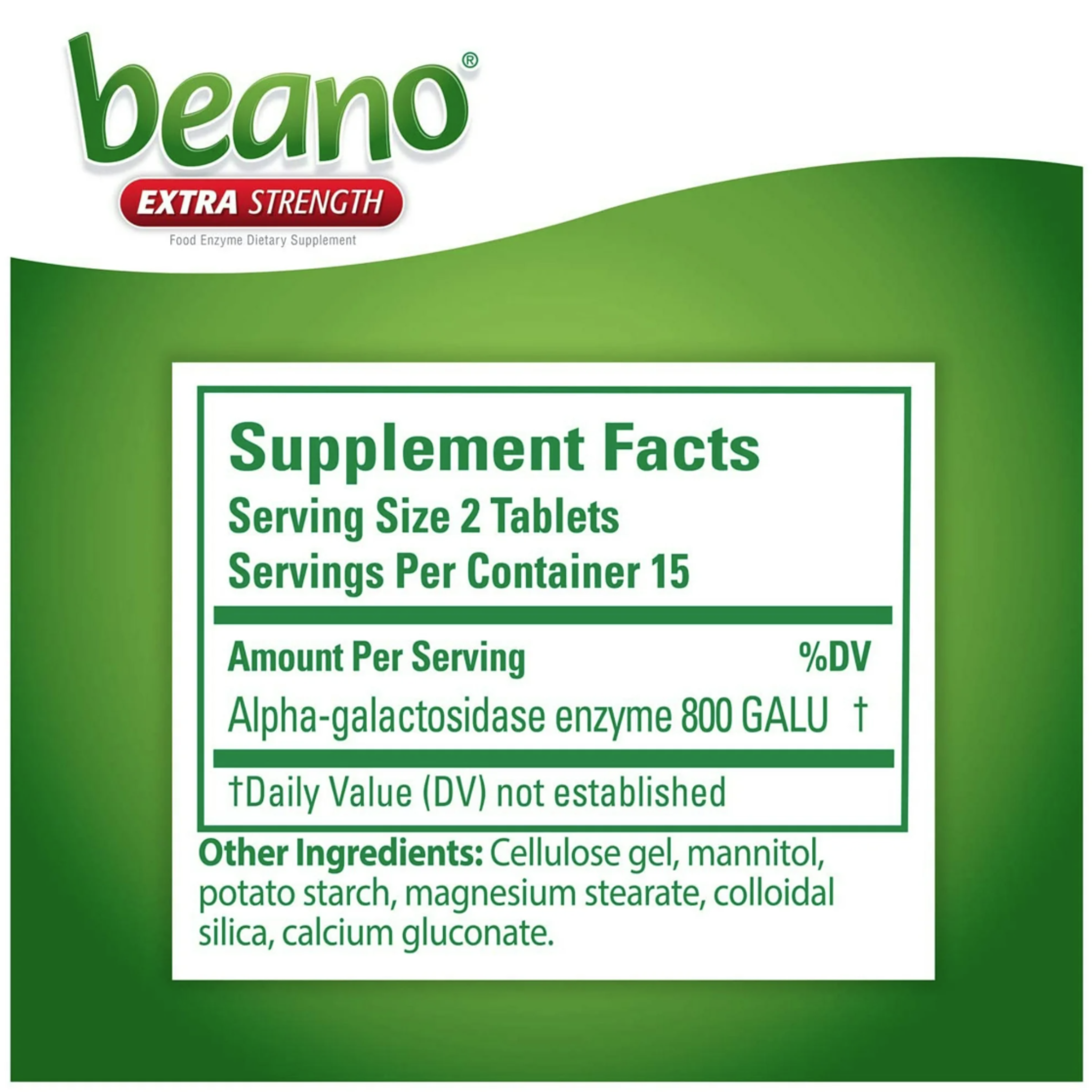 Beano Extra Strength, Gas Prevention & Digestive Enzyme Supplement, 30 Count