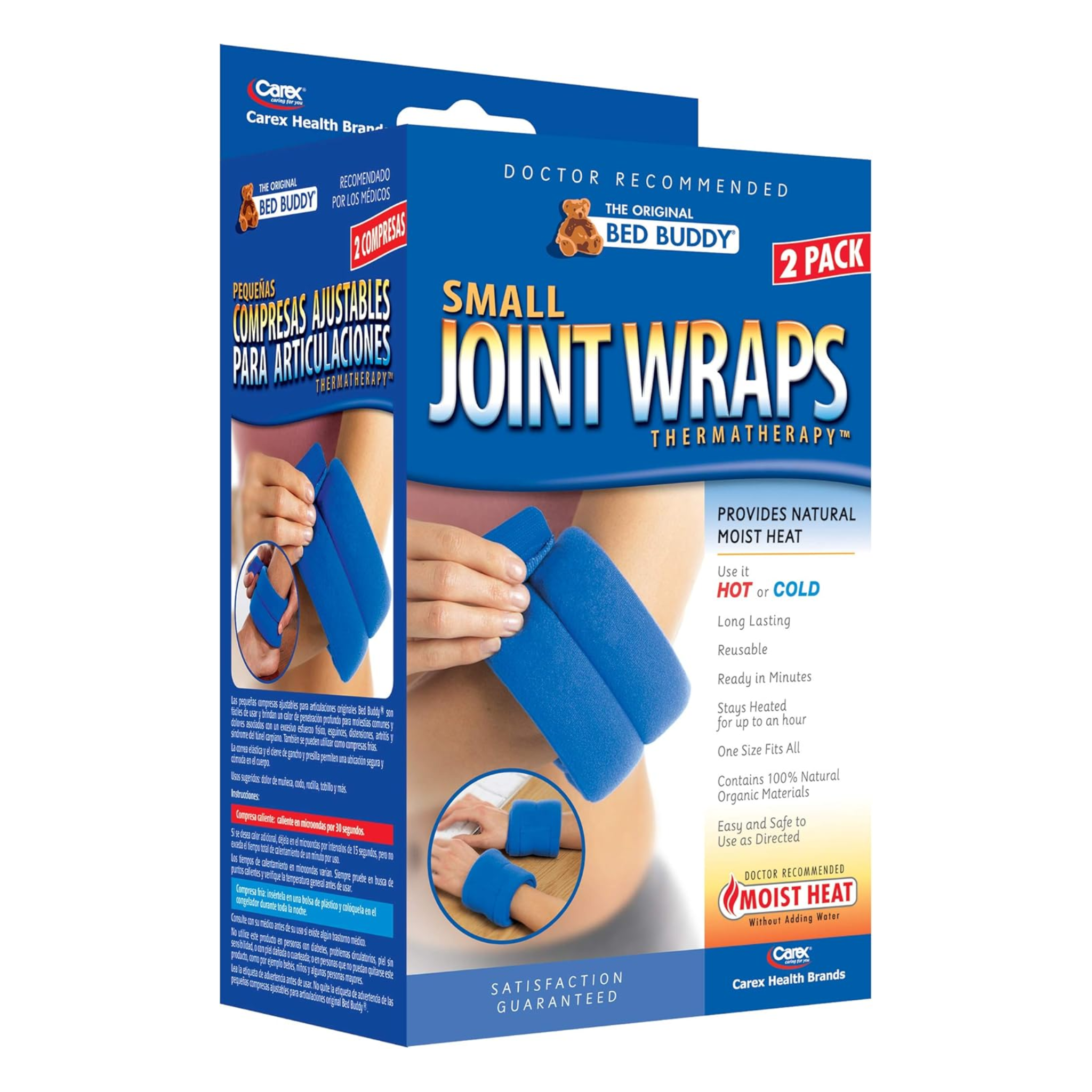 Bed Buddy, Small Joint Wraps, Reusable Hot & Cold Therapy for Sprains & Arthritis Pain, Blue