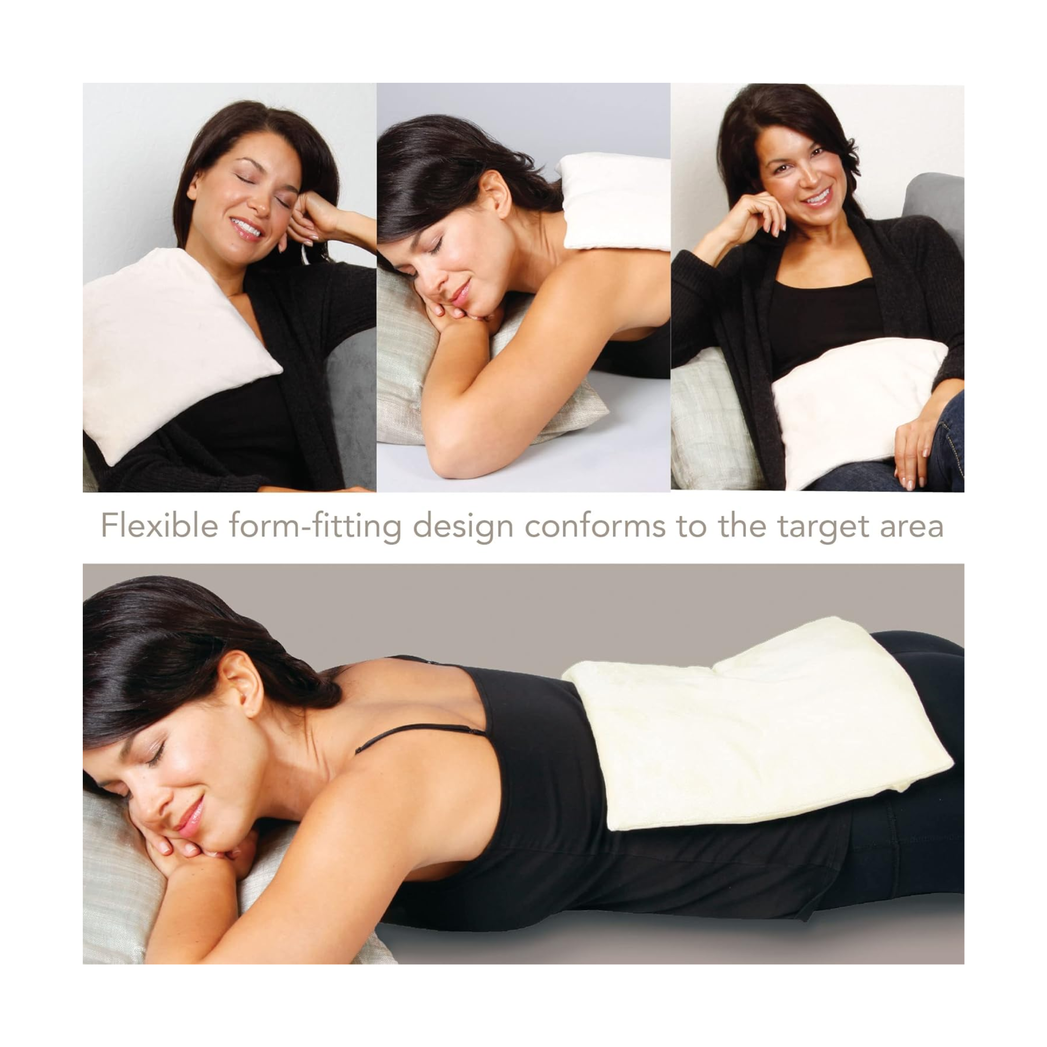 Bed Buddy, Microwaveable Heating Pad, Lavender & Chamomile Scented for Back & Neck Pain Relief, White