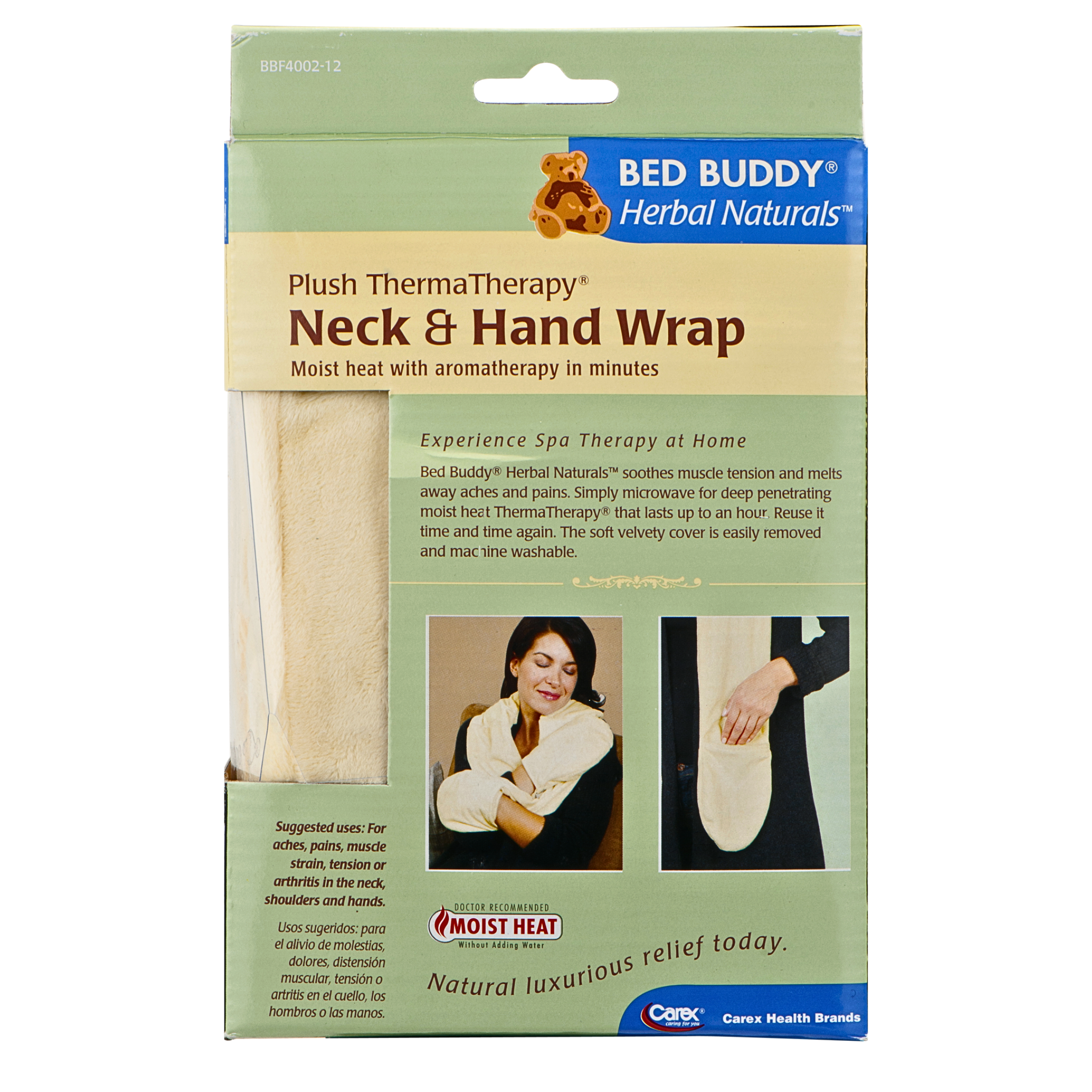 Bed Buddy, Herbal Naturals Neck & Hand Wrap, Reusable Thermatherapy for Soothing Relief, White