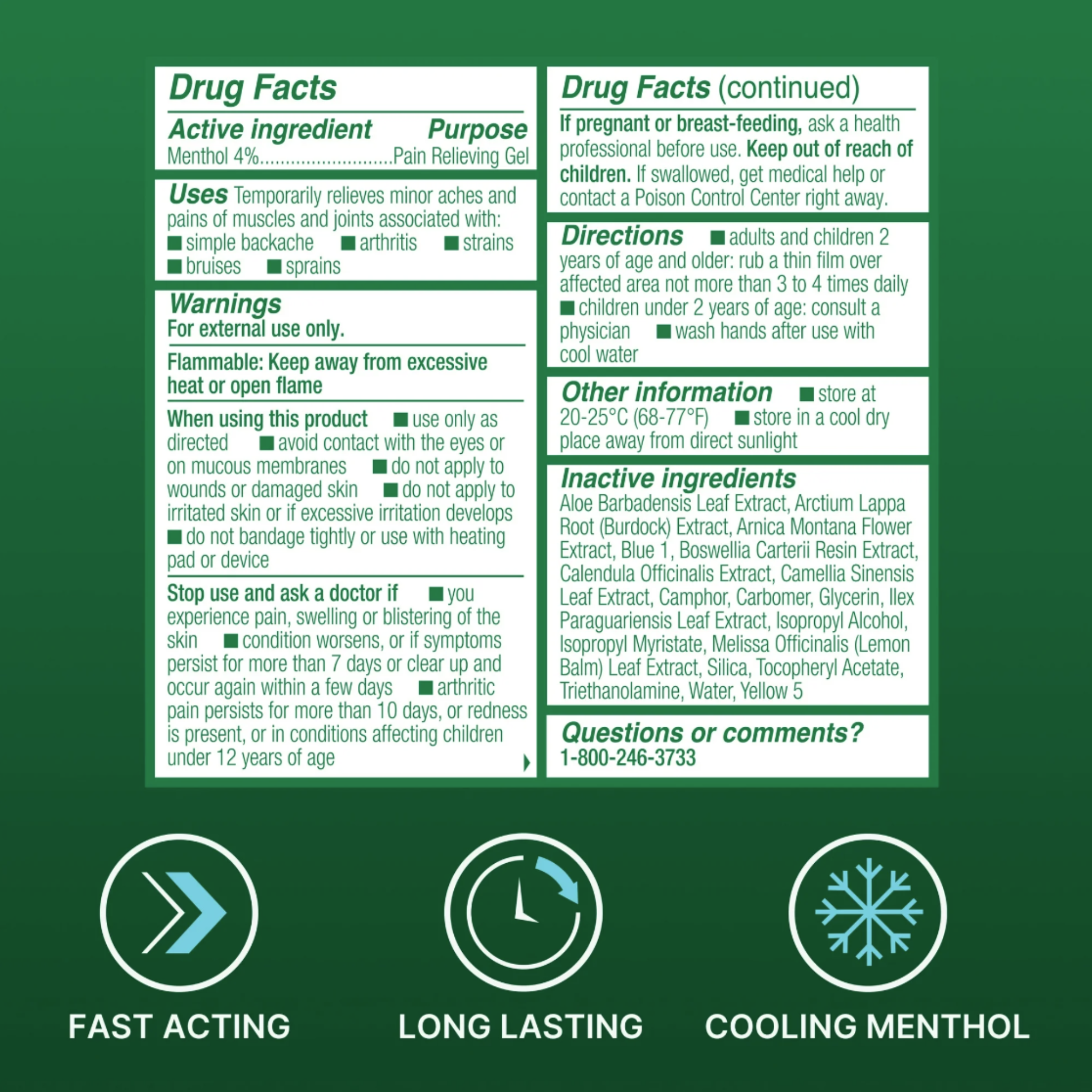 Biofreeze Pain Relief Roll-On, Back Knee Muscle Joint and Arthritis Pain Relievers, 2.5 fl oz Menthol