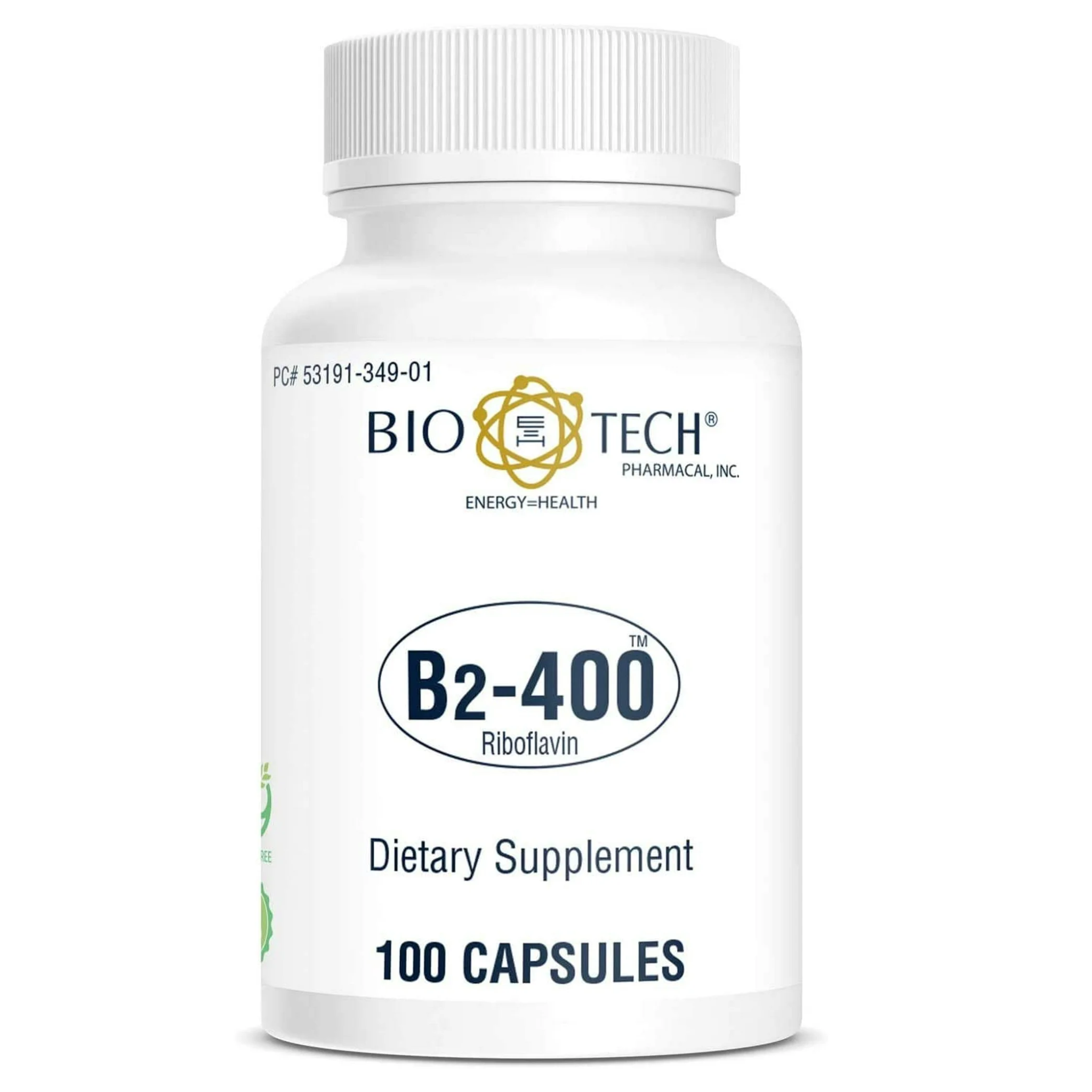 Bio-Tech Pharmacal, B2-400, High-Potency Riboflavin Supplement, Supports Energy & Wellness, 100 Capsules