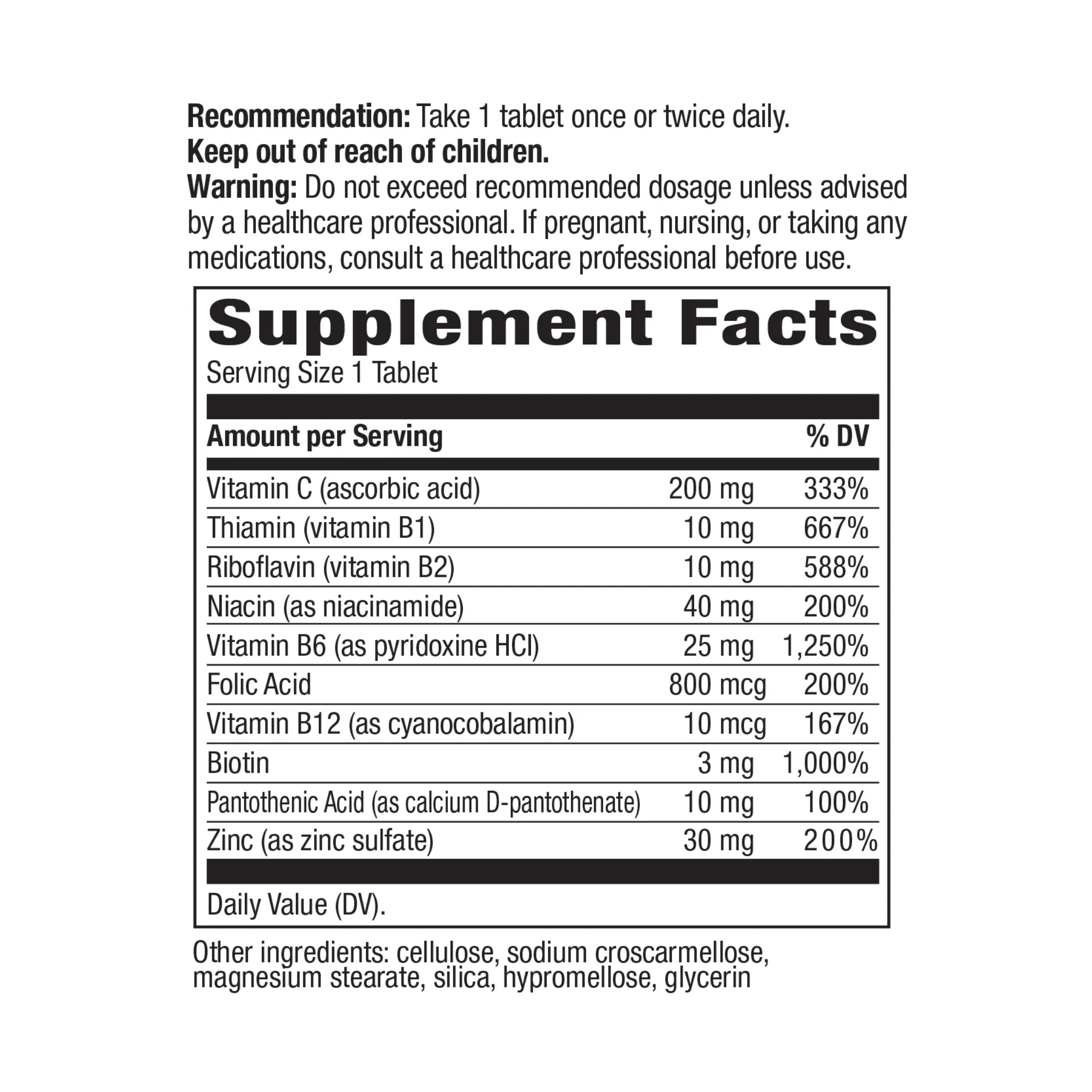 Nature's Way Biotin Forte with Zinc – 60 Tablets