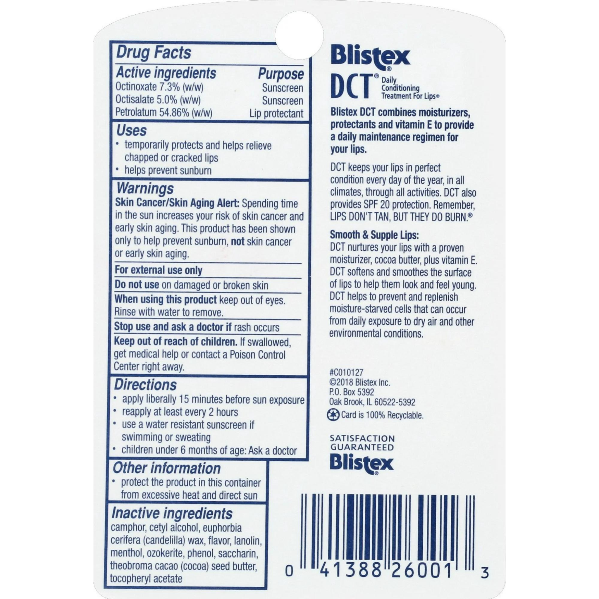 Blistex DCT Lip Treatment, 0.25 Oz - Pharmaful