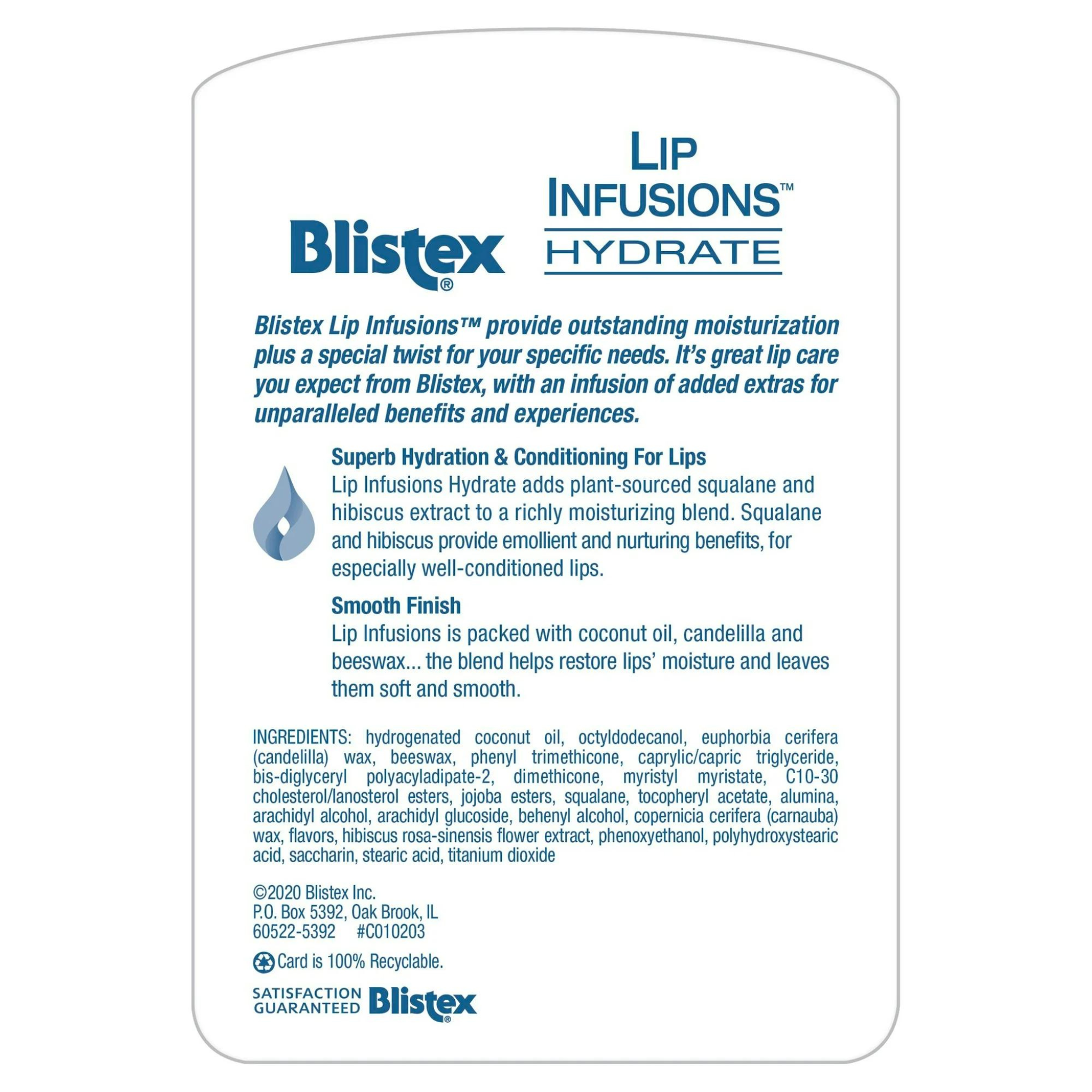 Blistex Lip Infusions Hydrate Quenching Lip Moisturizer, 0.13 Ounce