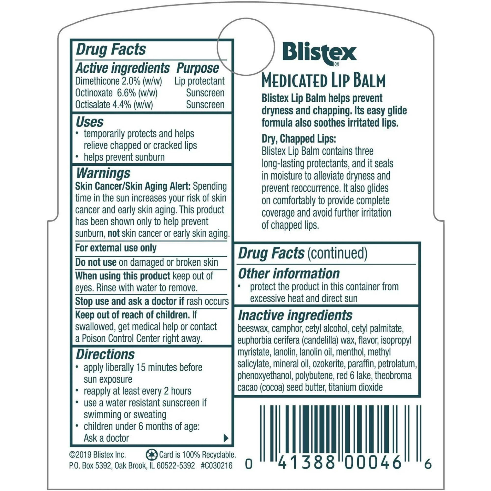 Blistex Medicated Lip Balm SPF 15 0.15 oz