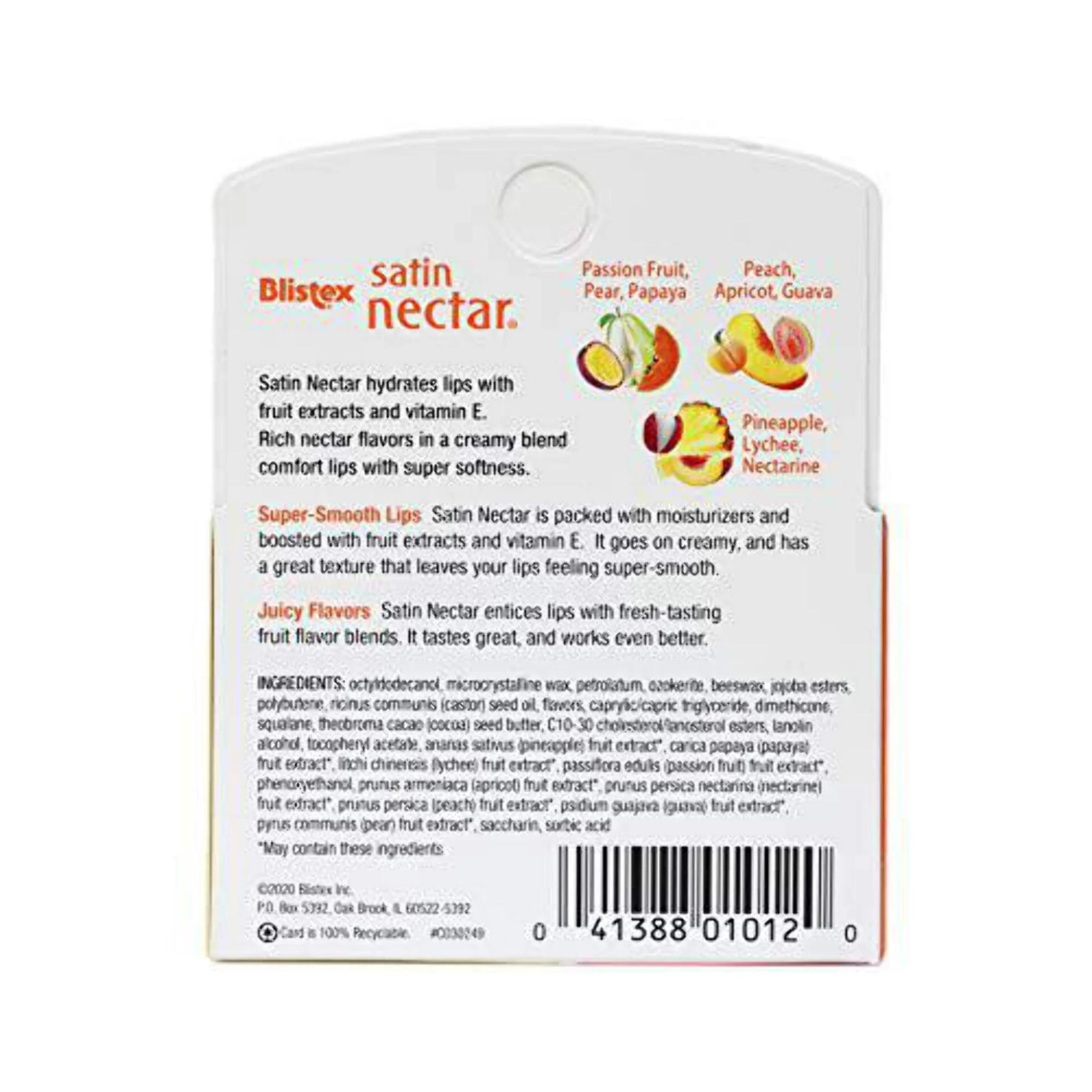Blistex Satin Nectars Lip Balm with Fruit Extracts & Vitamin E, 3 Pk
