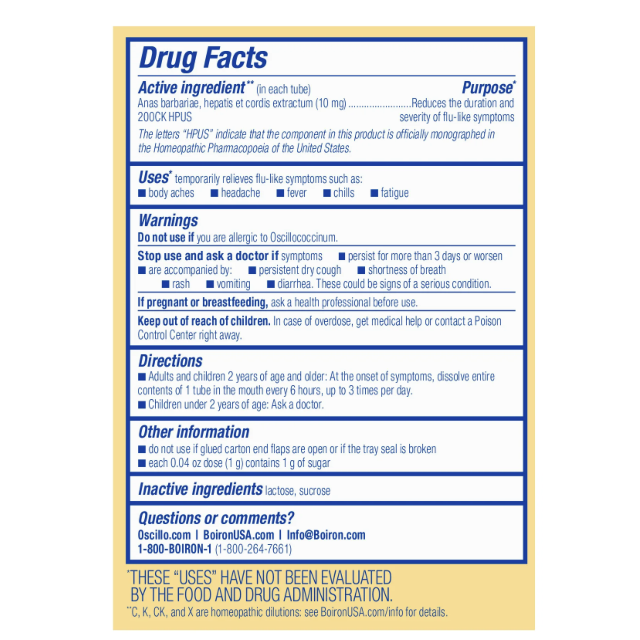 Boiron Oscillococcinum Homeopathic Medicine for Flu-like Symptoms, 30 Count