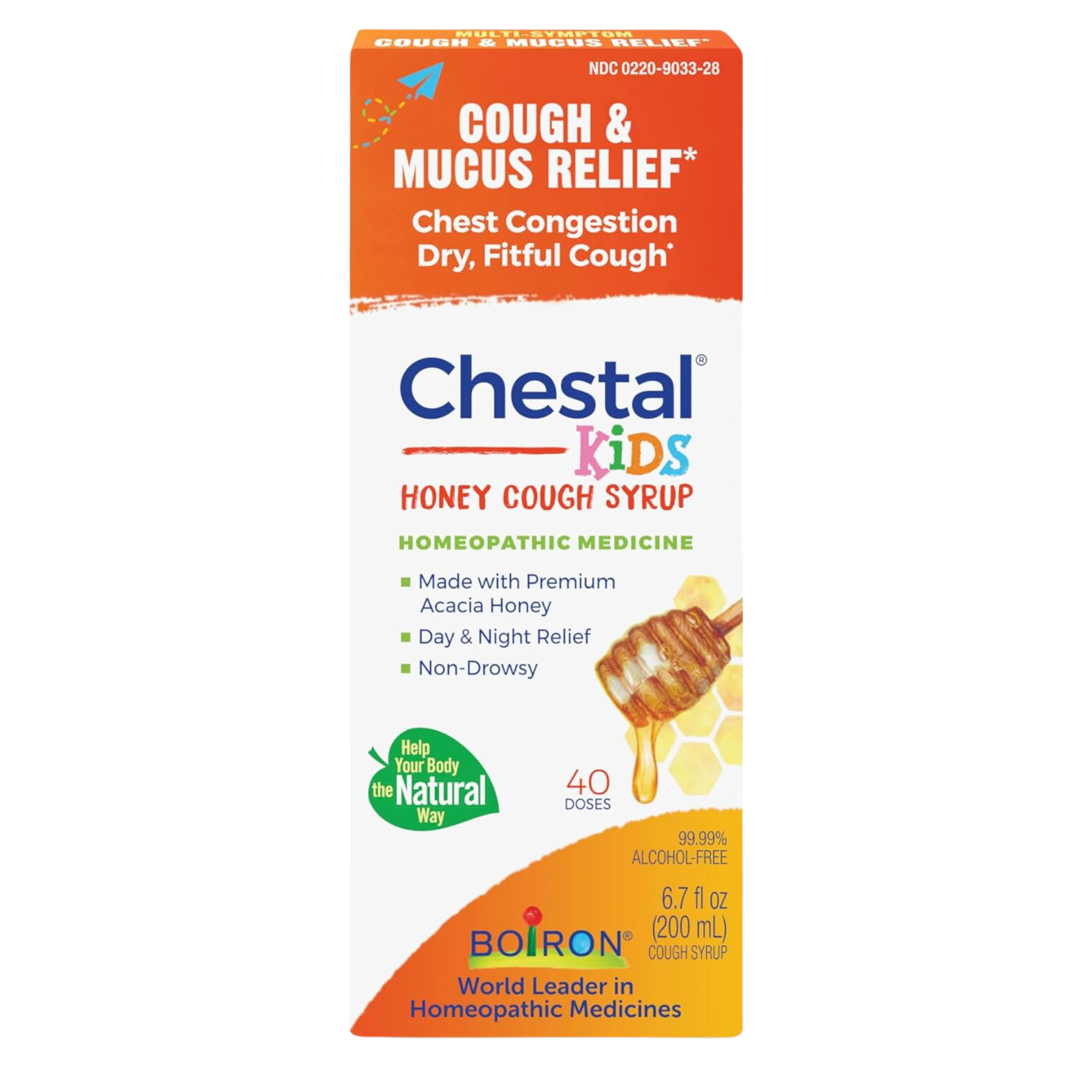 Boiron, Chestal Kids Honey Cough Syrup, Homeopathic Medicine for Chest Congestion & Cough Relief, 6.7 fl oz