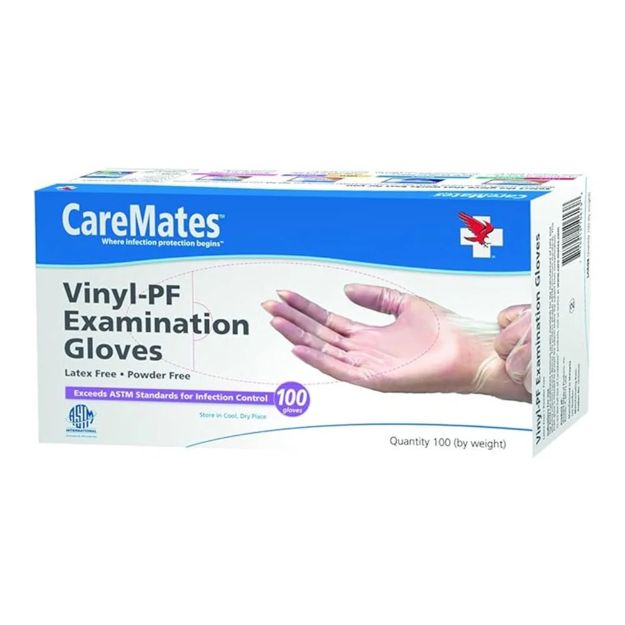 CareMates, Vinyl-PF Examination Gloves, Strong and Comfortable Protection for Healthcare Use, X-Large, 100 Count - Pharmaful