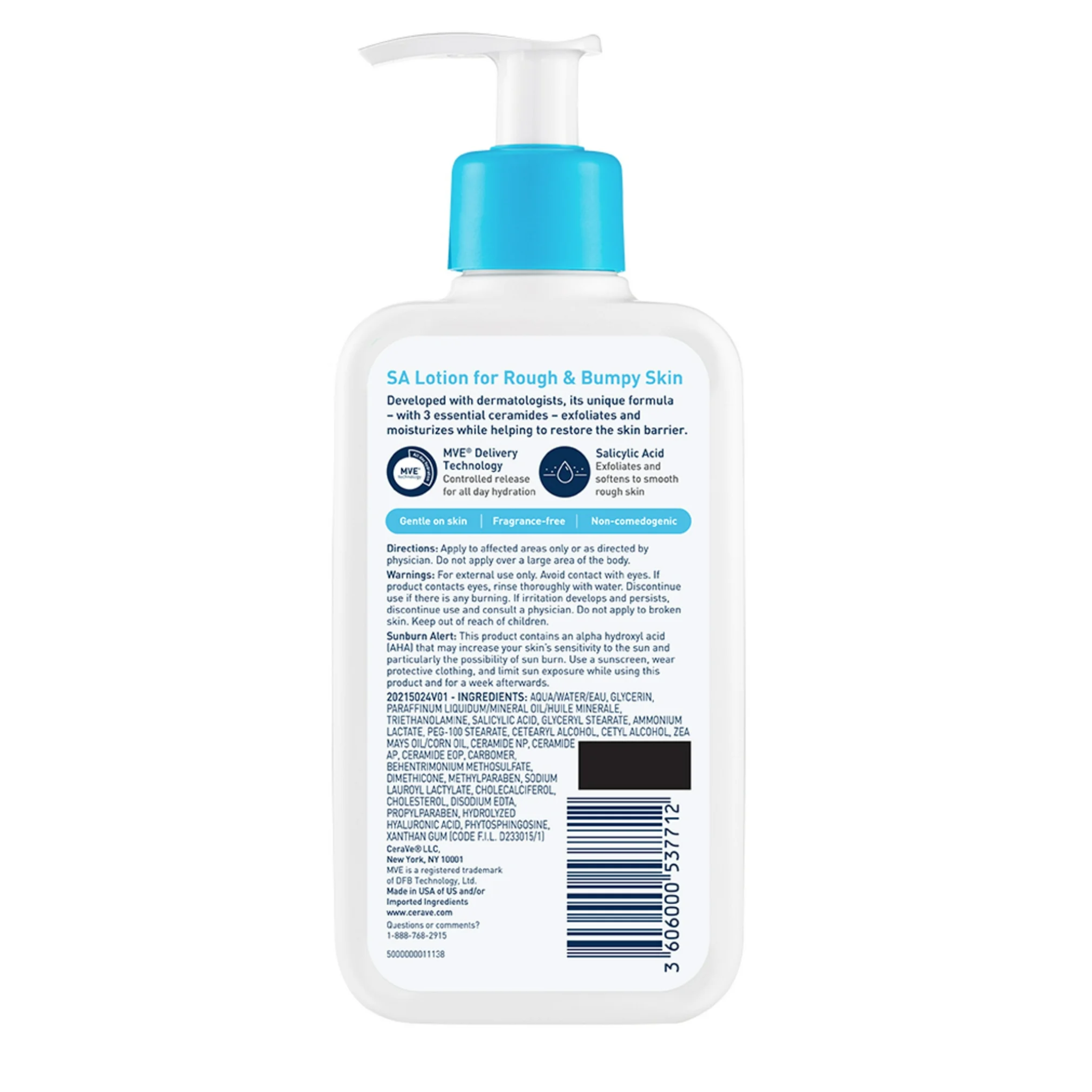 CeraVe®, SA Body Lotion for Rough & Bumpy Skin with Salicylic Acid, Improves Skin Texture, 8 oz - Pharmaful