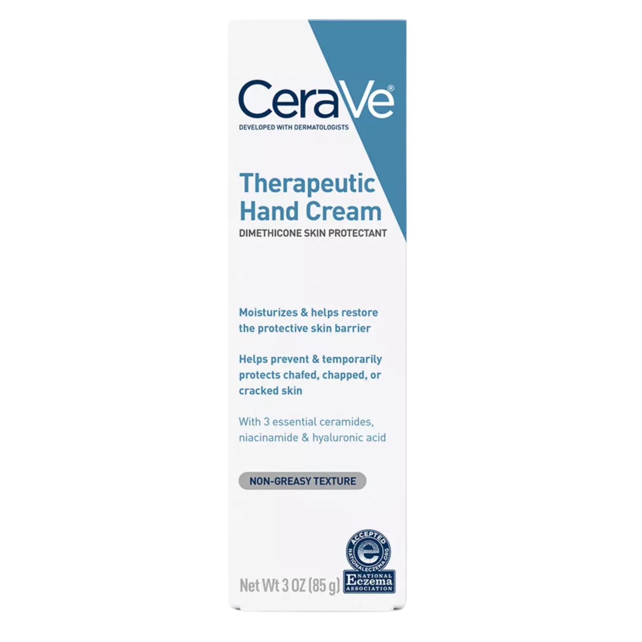 CeraVe®, Therapeutic Hand Cream for Dry Cracked Hands, Unscented, Hydrates & Restores, 3 oz