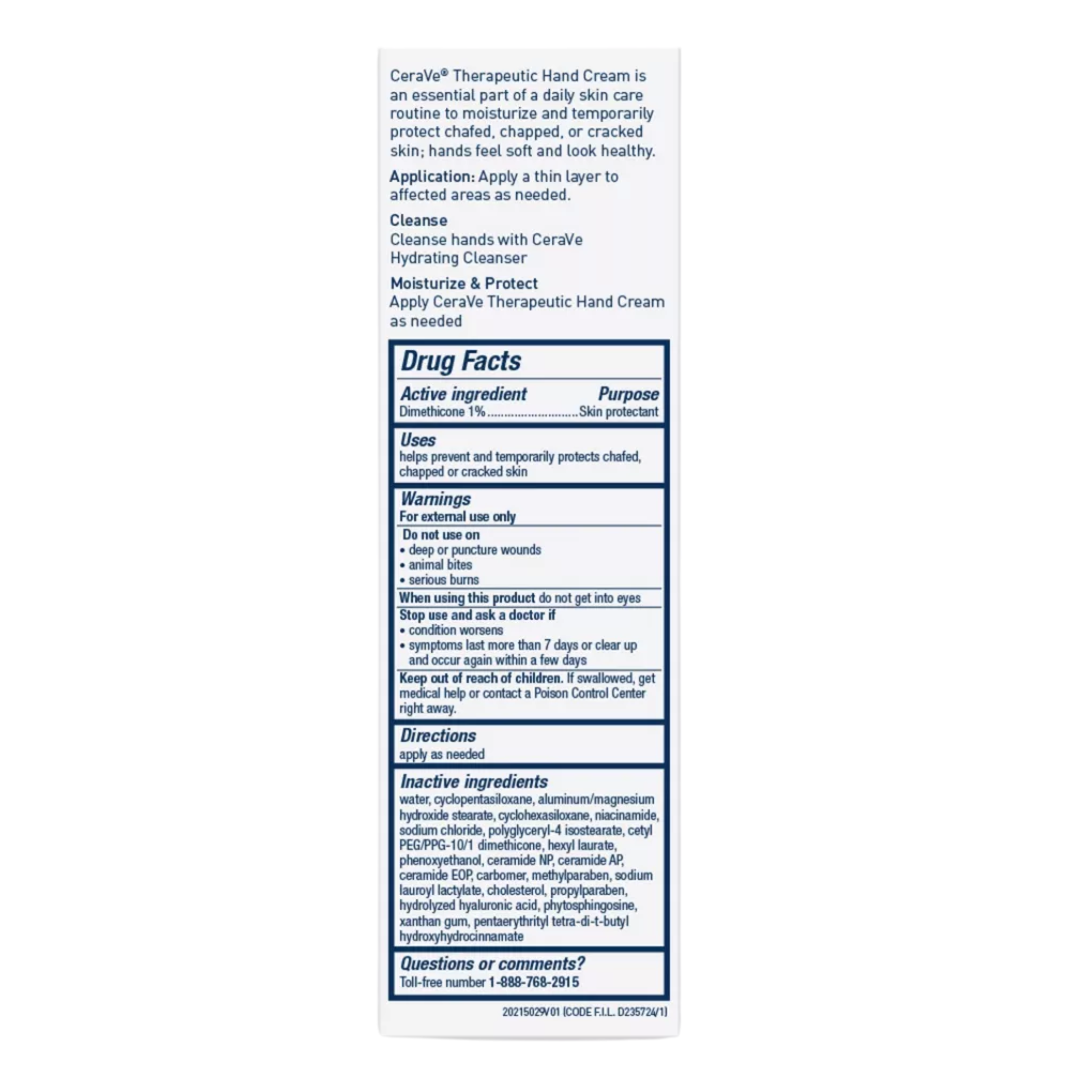 CeraVe®, Therapeutic Hand Cream for Dry Cracked Hands, Unscented, Hydrates & Restores, 3 oz