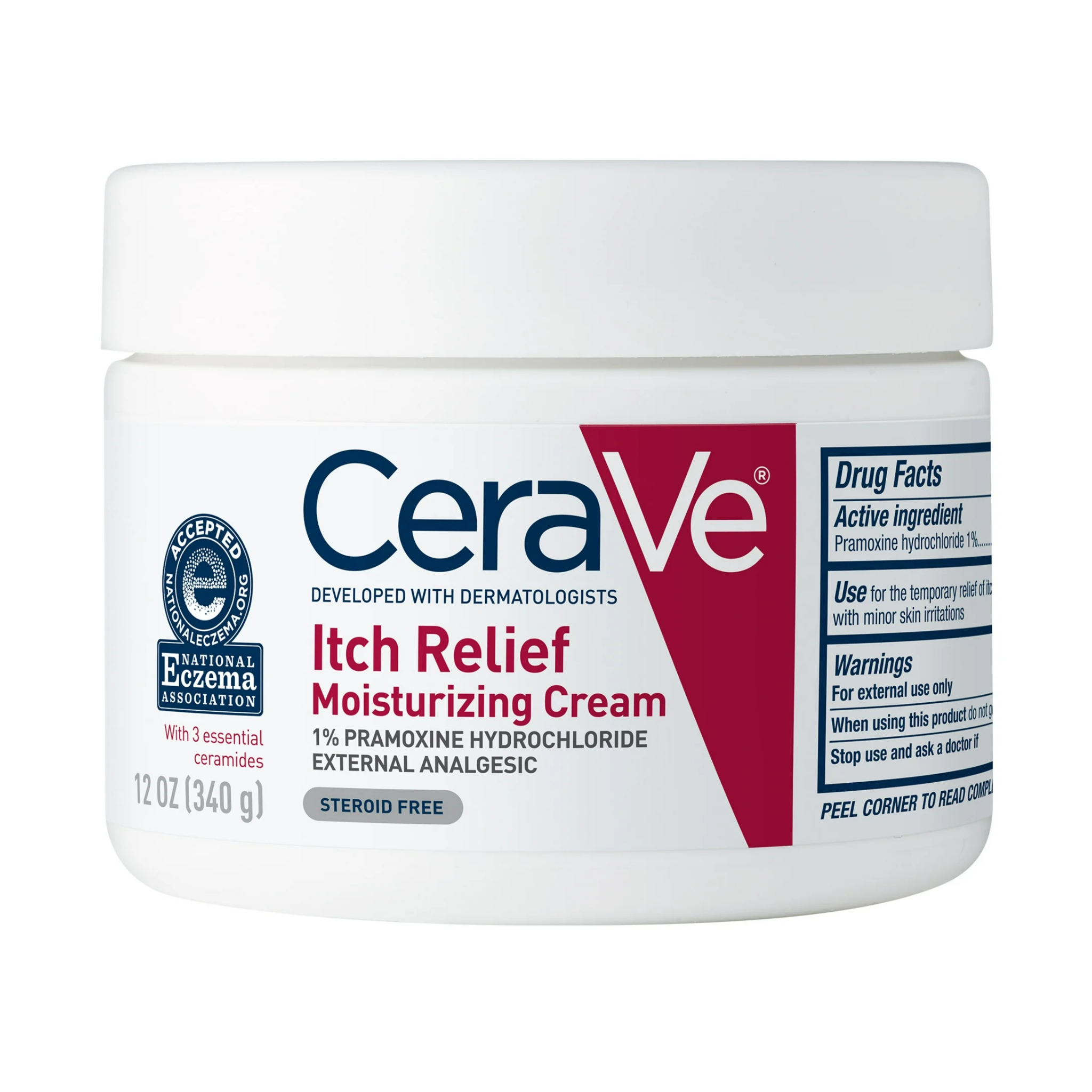 CeraVe®, Itch Relief Moisturizing Cream, Steroid-Free Treatment for Dry & Itchy Skin, 12 oz
