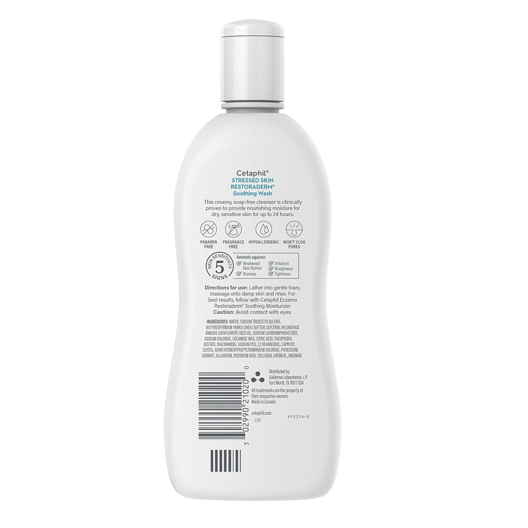 Cetaphil®, Restoraderm Soothing Wash, Hypoallergenic Cleanser for Dry, Stressed Skin, 10 fl oz - Pharmaful