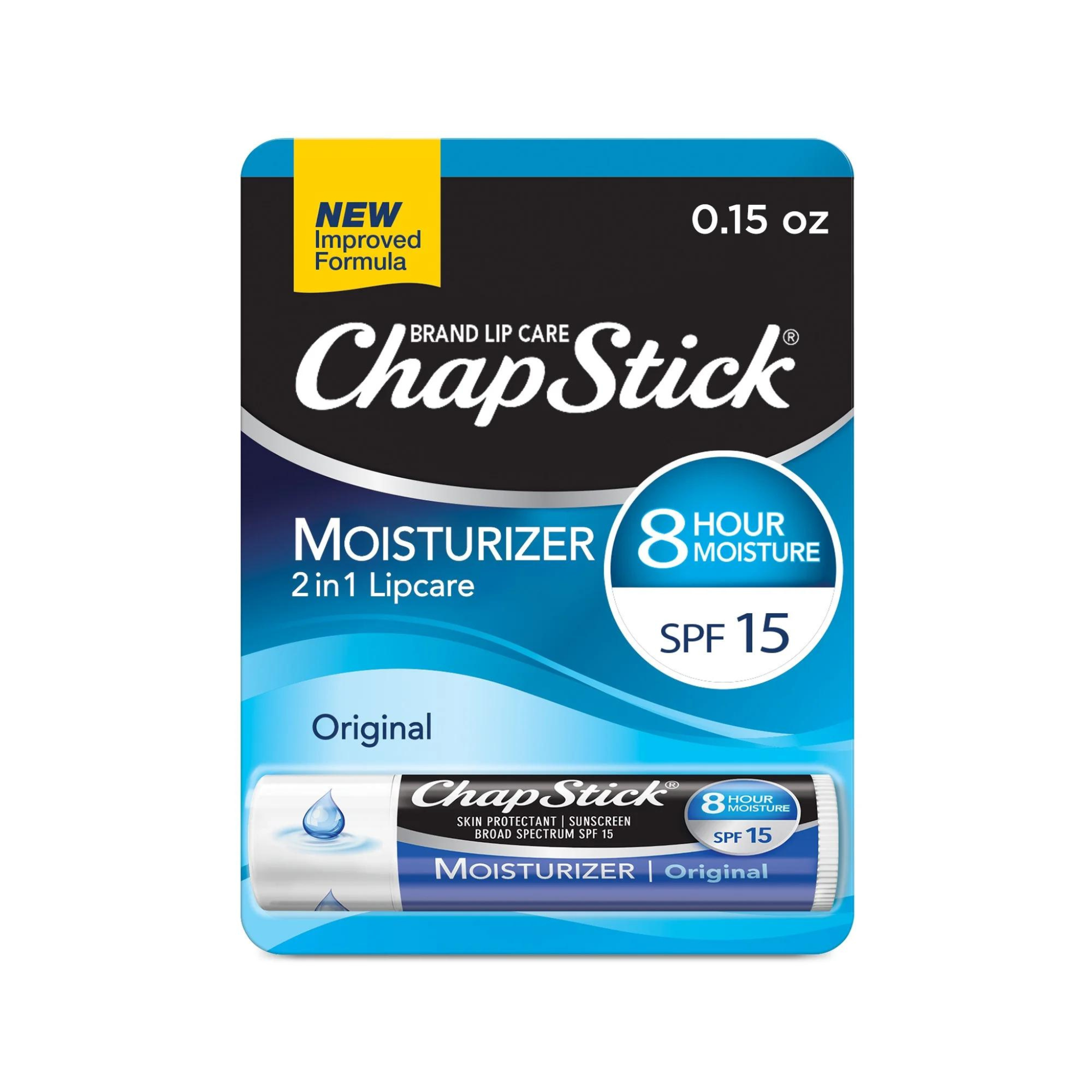 ChapStick Moisturizer Original Lip Balm SPF 15 Stick, 0.15 oz