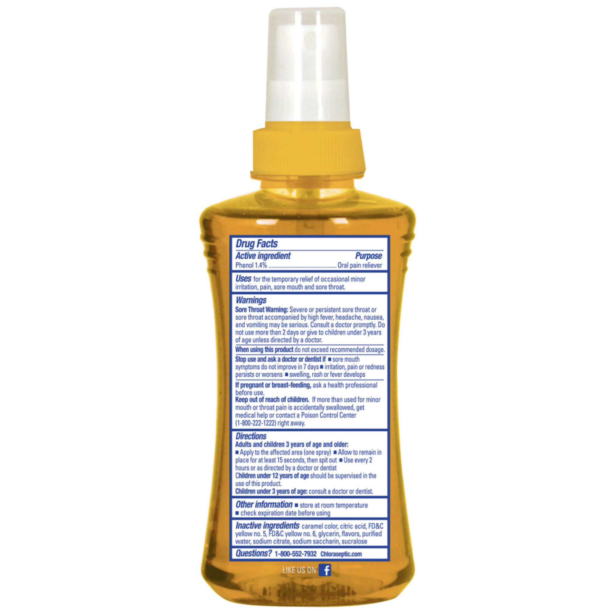 Chloraseptic Sore Throat Spray, Warming Honey Lemon Flavor, 6 fl oz