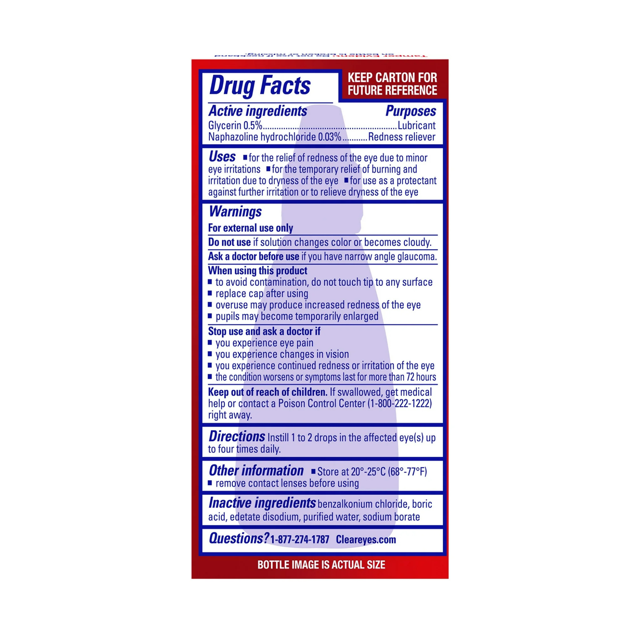 Clear Eyes Maximum Red Eye Relief Lubricant Eye Drops, 0.5 fl oz