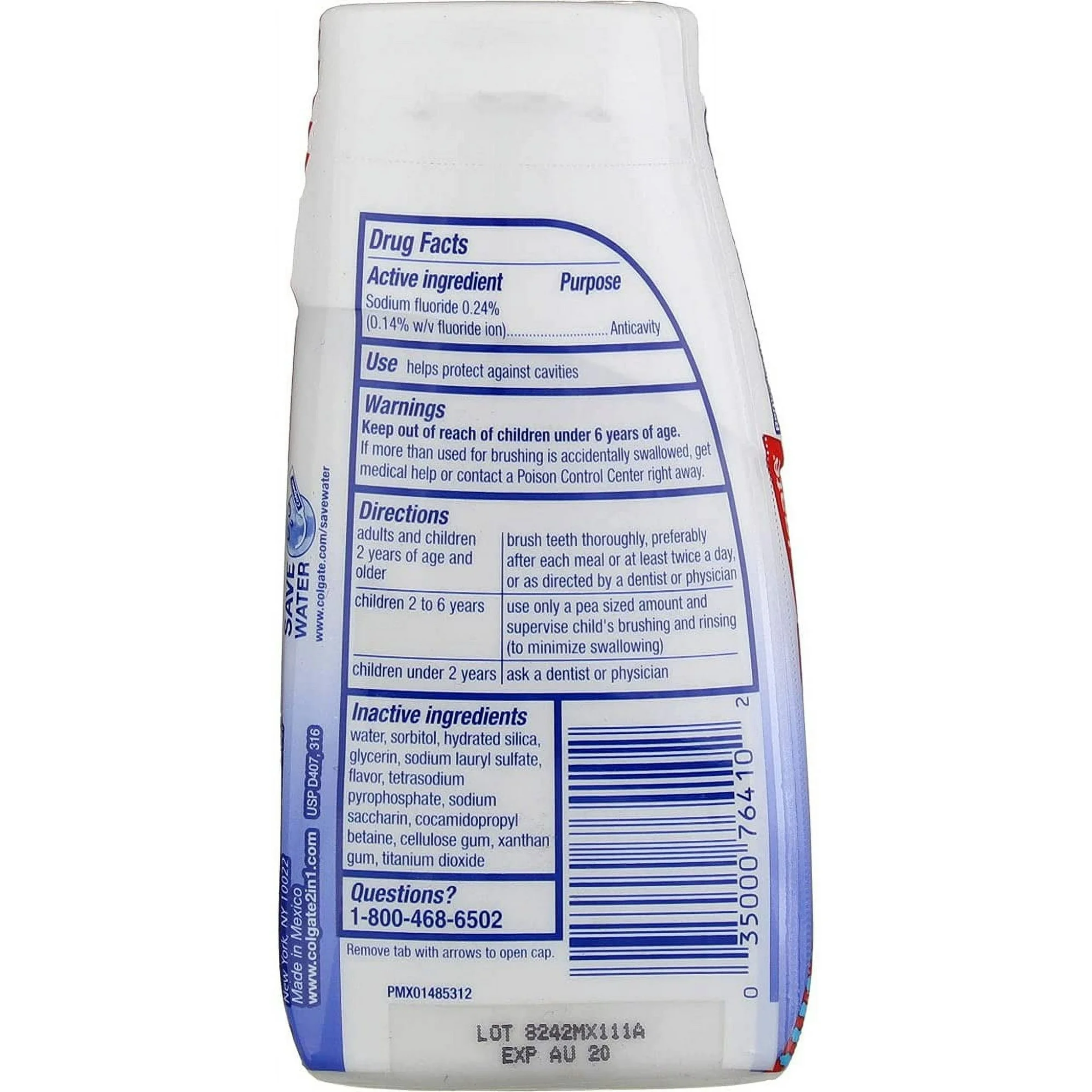 Colgate, 2 in 1 Toothpaste and Whitening Mouthwash, Mint Flavor for Freshness and Stain Removal, 4.6 oz Squeeze Bottle