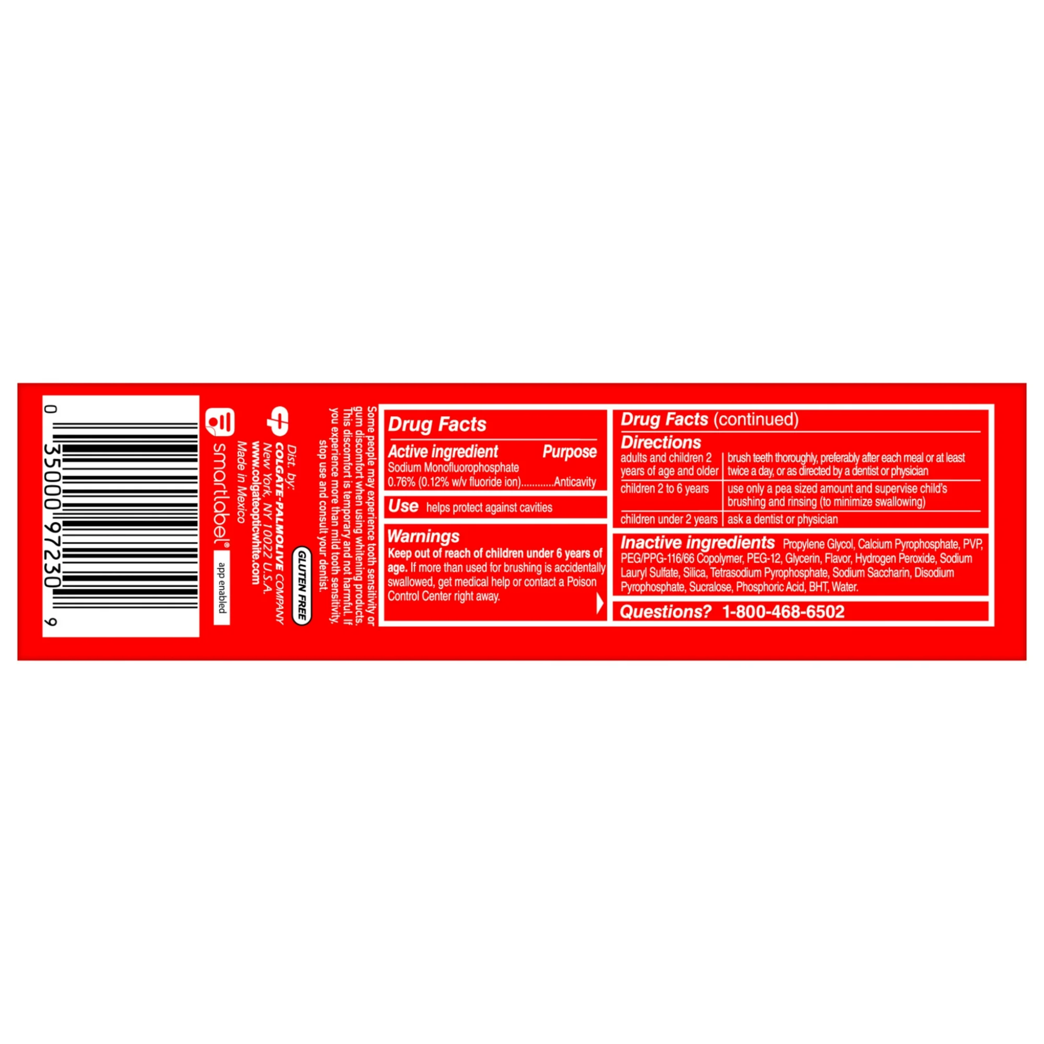 Colgate, Advanced Whitening Toothpaste, Sparkling White Formula for Stain Removal and Fresh Breath, 4.5 oz