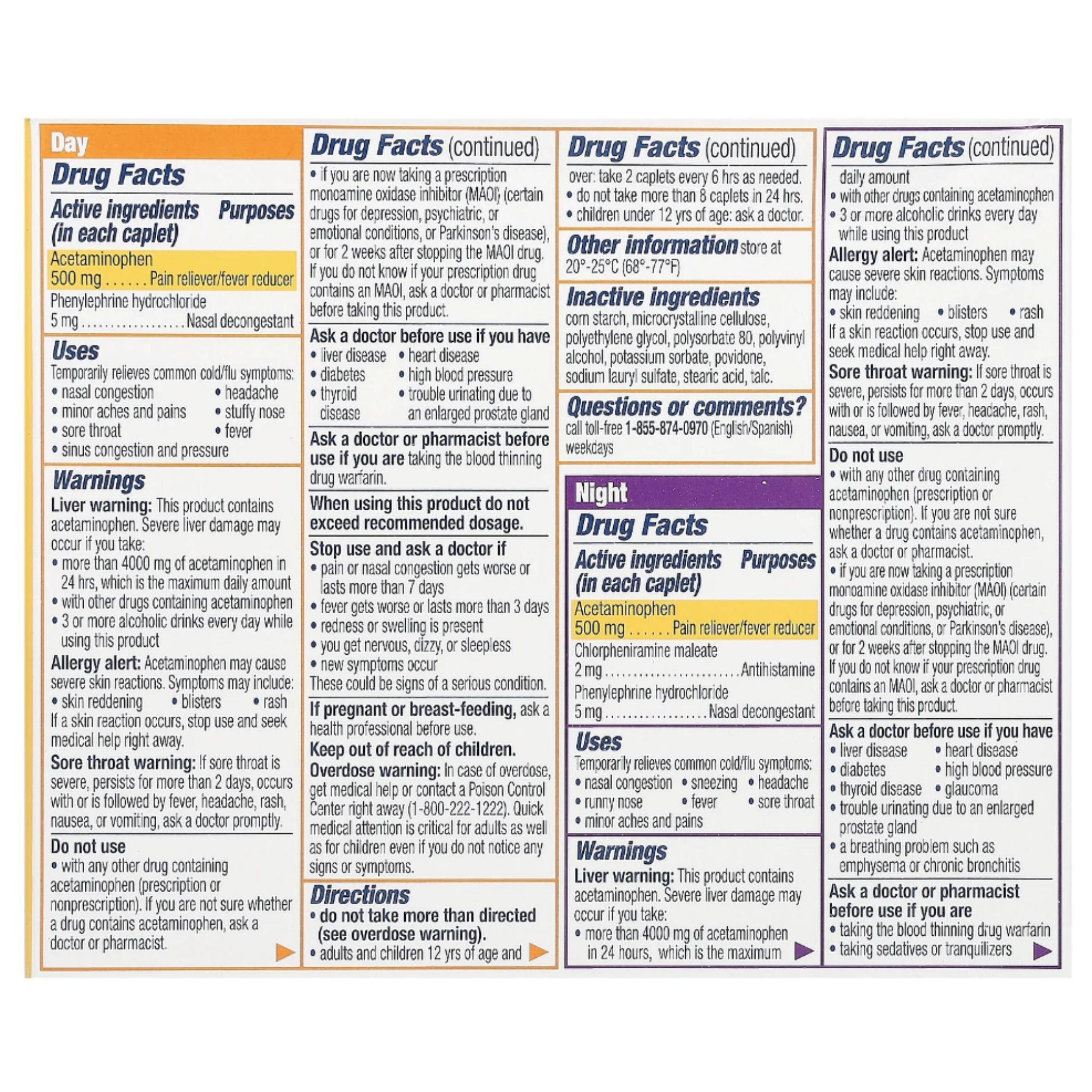 Contac Cold + Flu Dual Formula Pack 16 Day Caplets/12 Night Caplets, 28 each - Pharmaful