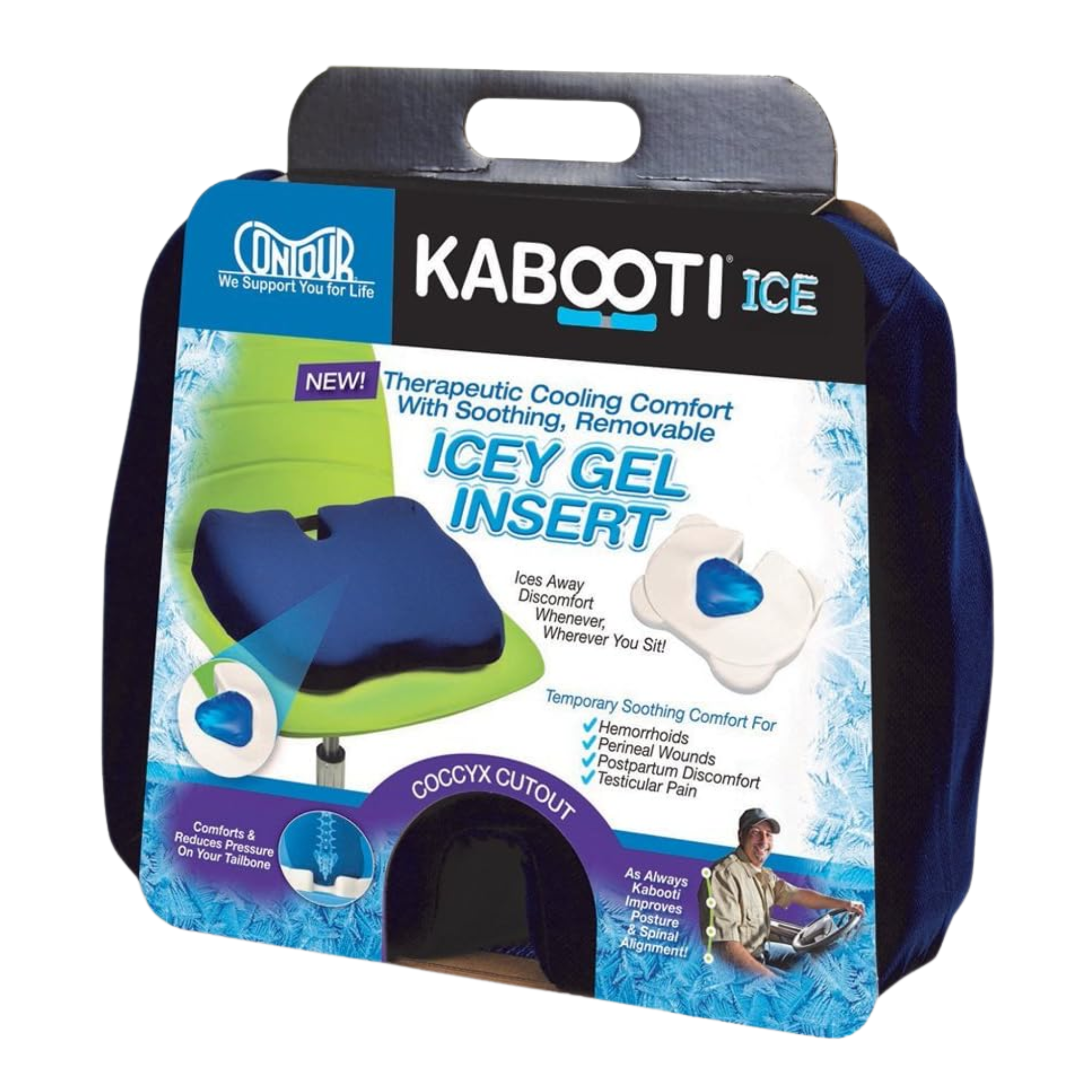 Contour, Kabooti Icy Gel Insert, Reusable Cooling Relief for Seat Cushion Support