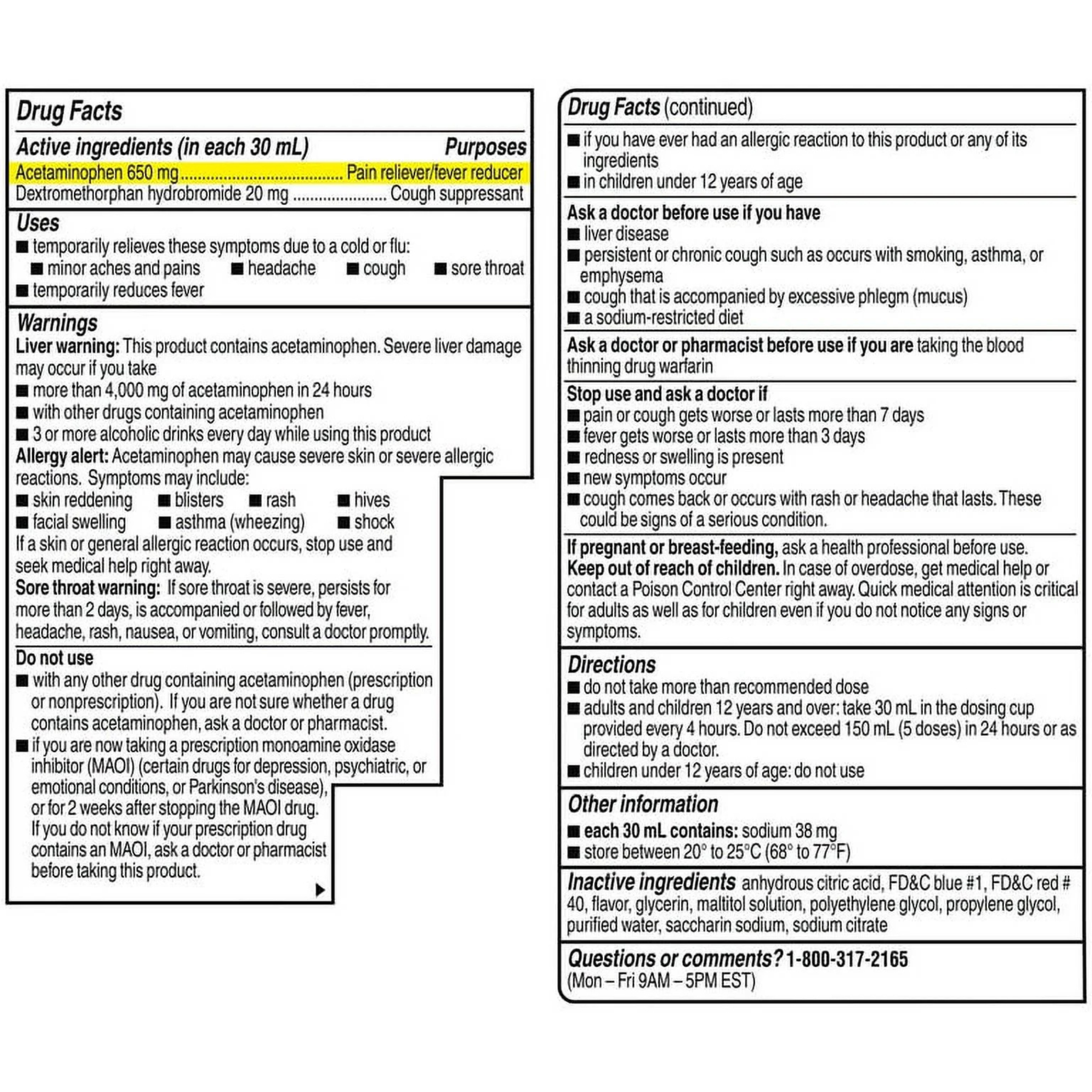 Coricidin HBP Cold, Cough & Flu Medicine, Sugar Free Day Liquid, Cherry, 12 fl oz