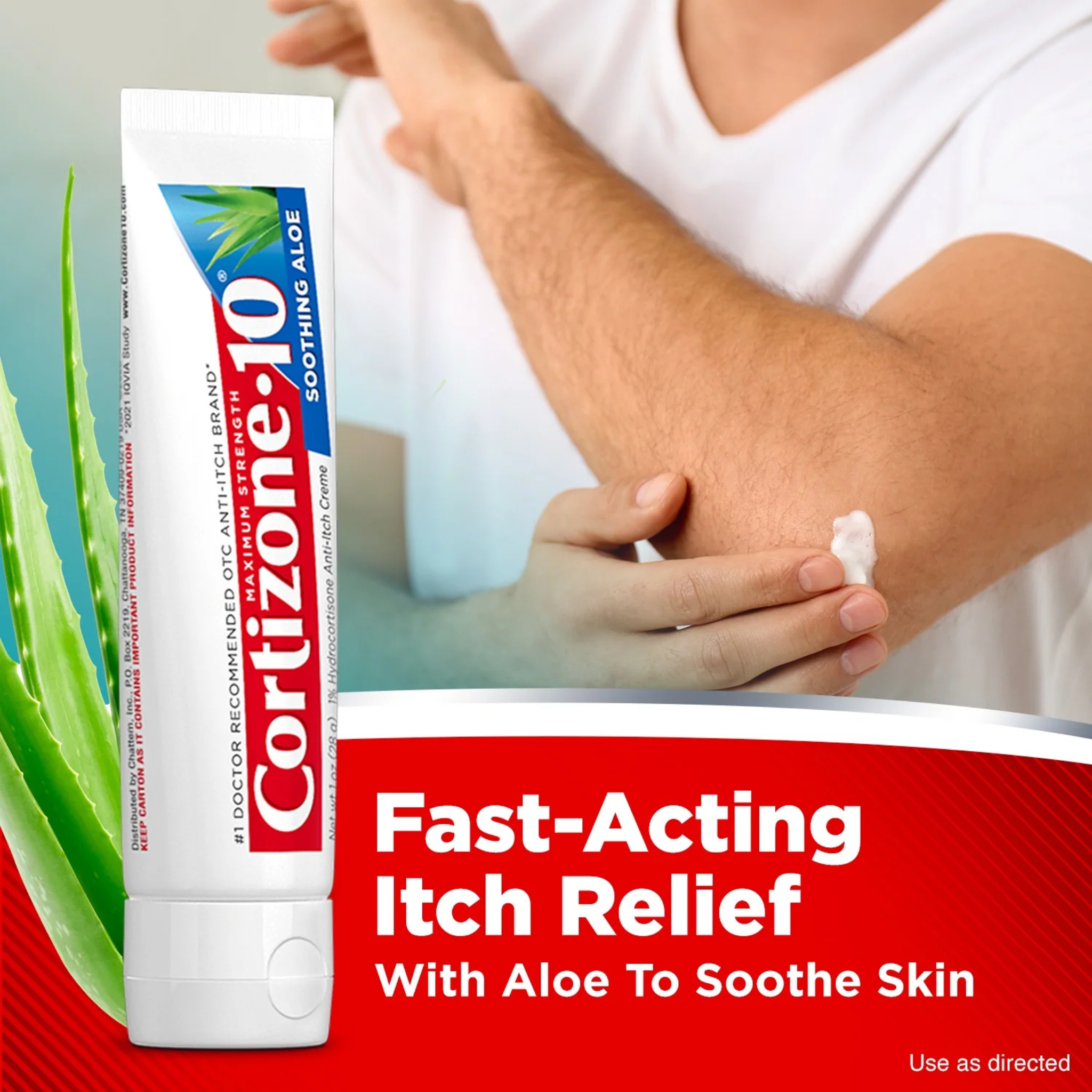 Cortizone-10, 1% Hydrocortisone Anti-Itch Cream, Maximum Strength for Eczema and Bug Bite Relief, 2 oz