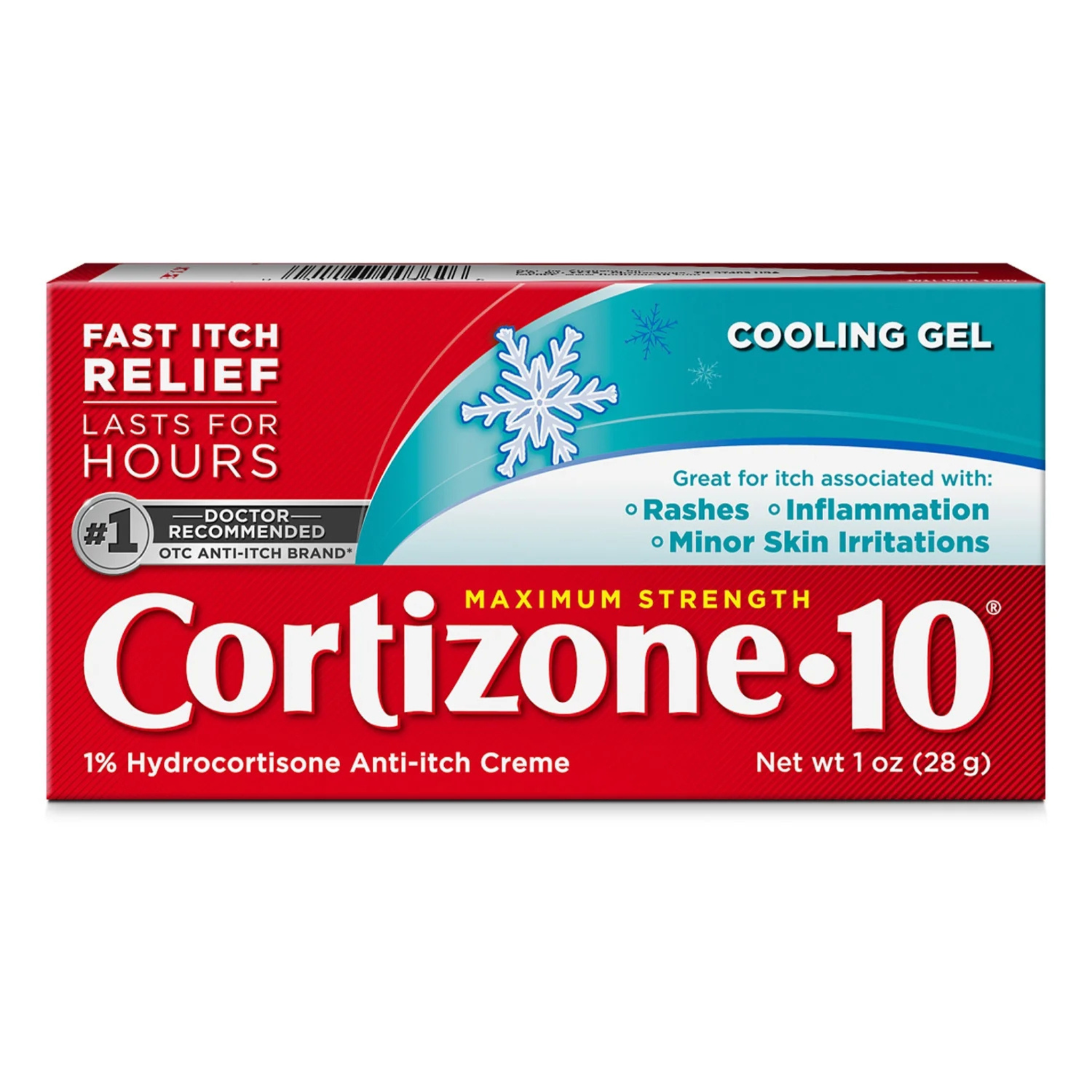 Cortizone-10, Cooling 1% Hydrocortisone Cream, Maximum Strength Anti-Itch Gel for Bug Bite Relief, 1 oz