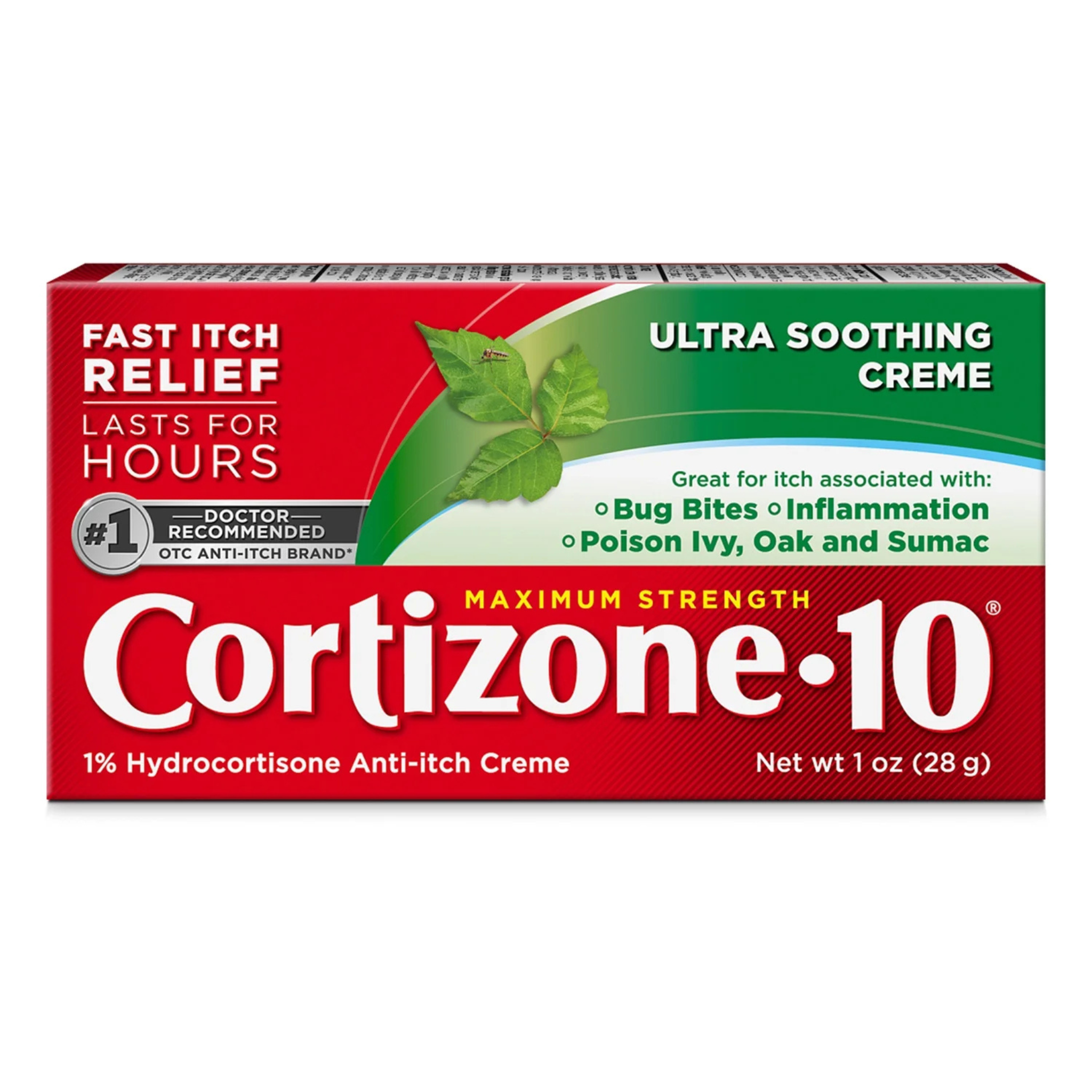 Cortizone-10, Ultra Moisturizing Anti-Itch Cream for Bug Bite Relief, Maximum Strength 1% Hydrocortisone, 1 oz