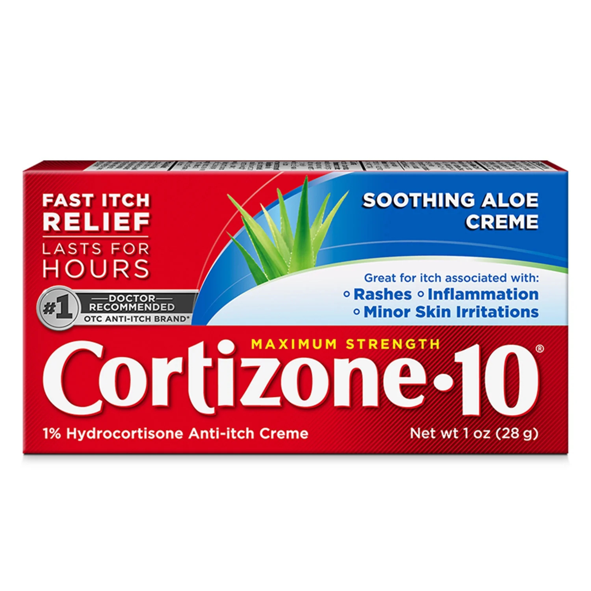 Cortizone 10, Soothing Aloe Creme for Skin Relief and Comfort, 1 Ounce Tube