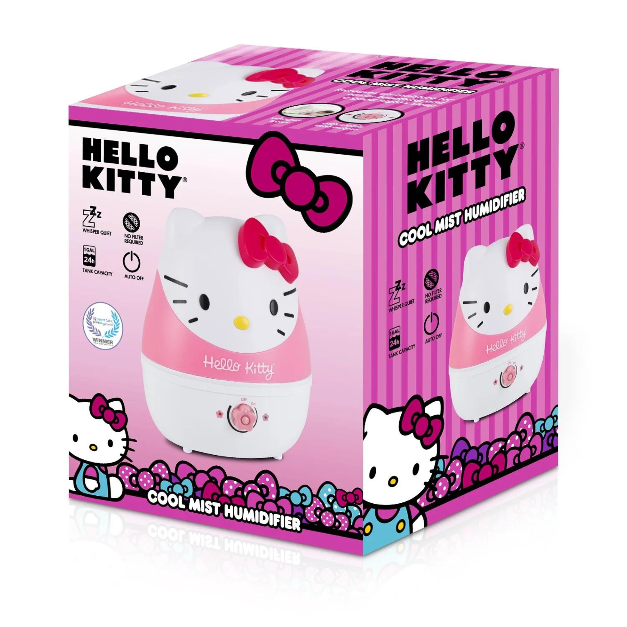 Crane Adorable Ultrasonic Cool Mist Humidifier for Kids, 1 Gallon, 500 Sq Ft Coverage, 24 Hour Run Time - Hello Kitty