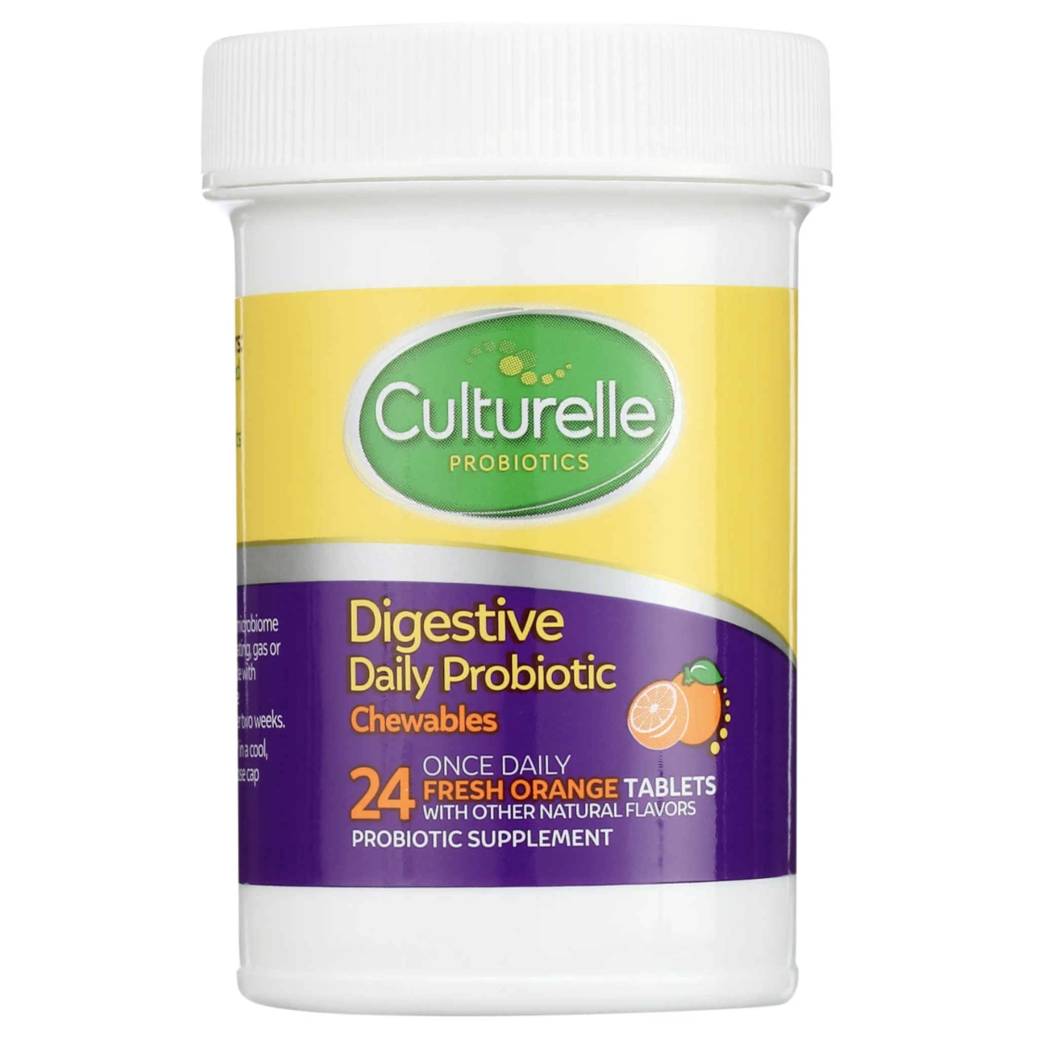 Culturelle Digestive Daily Probiotic Chewables for Digestive and Gut Health, Fresh Orange, 24 Count