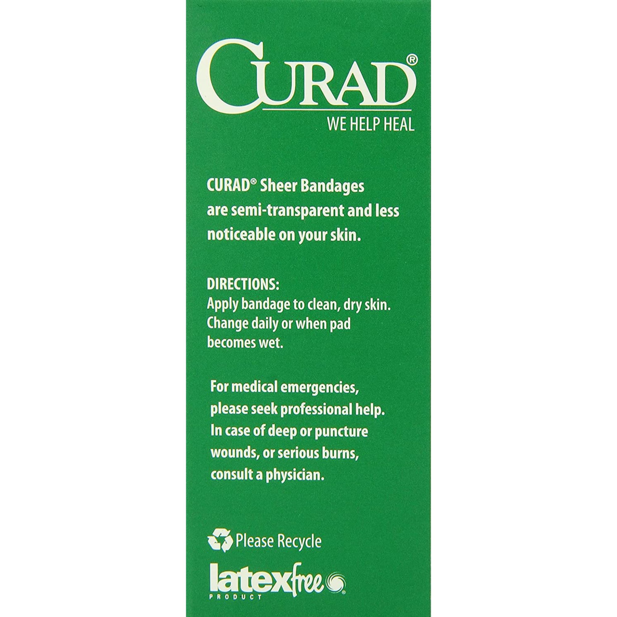 Curad Sheer Bandage Strips, 80 ct