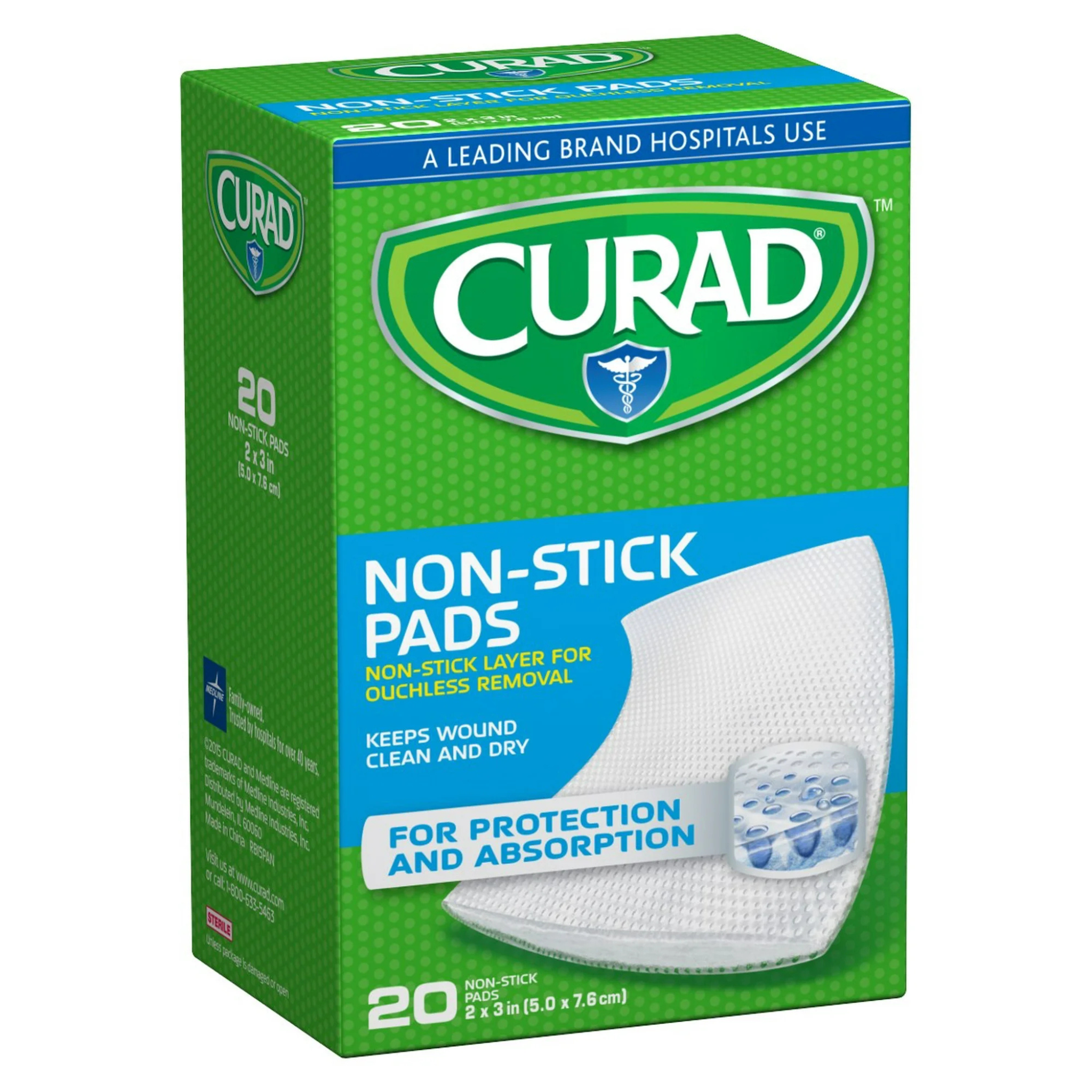 Curad Small Non-Stick Pads 2 x 3 in 20 ea