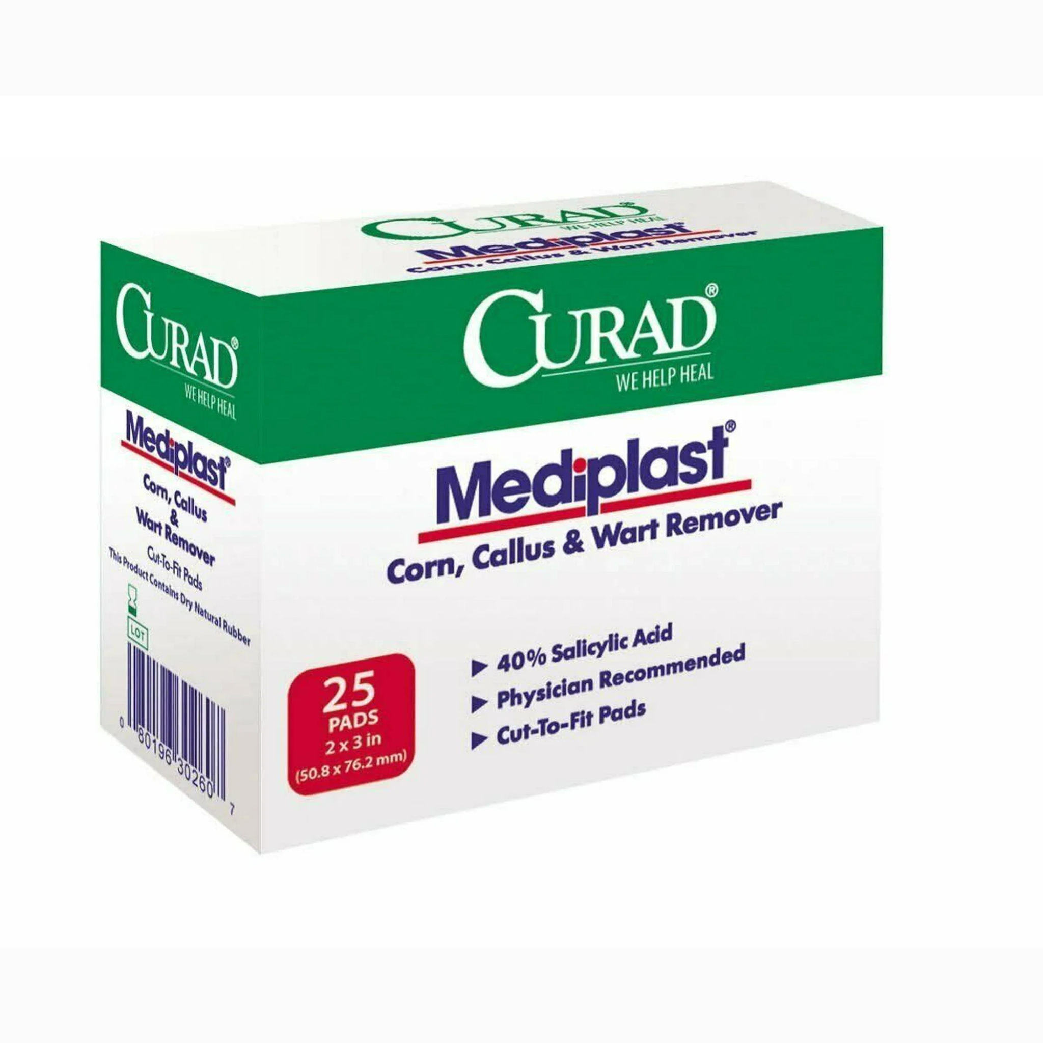 Curad, Mediplast Corn, Callus & Wart Remover, 40% Salicylic Acid Treatment, 25 Count