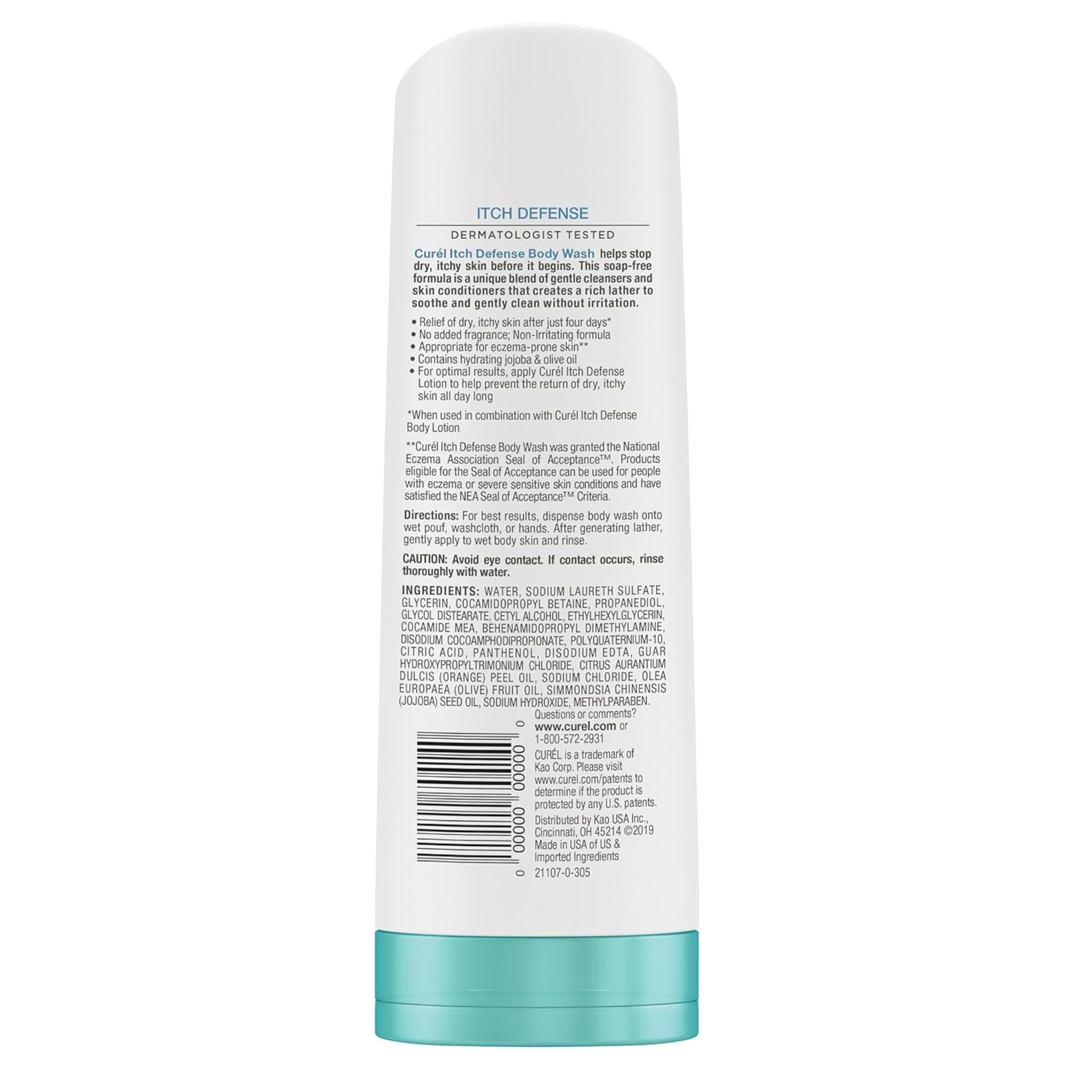 Curel®, Hydrating Body Wash, Itch Defense Calming Daily Cleanser for Dry, Sensitive Skin, 10 fl oz - Pharmaful