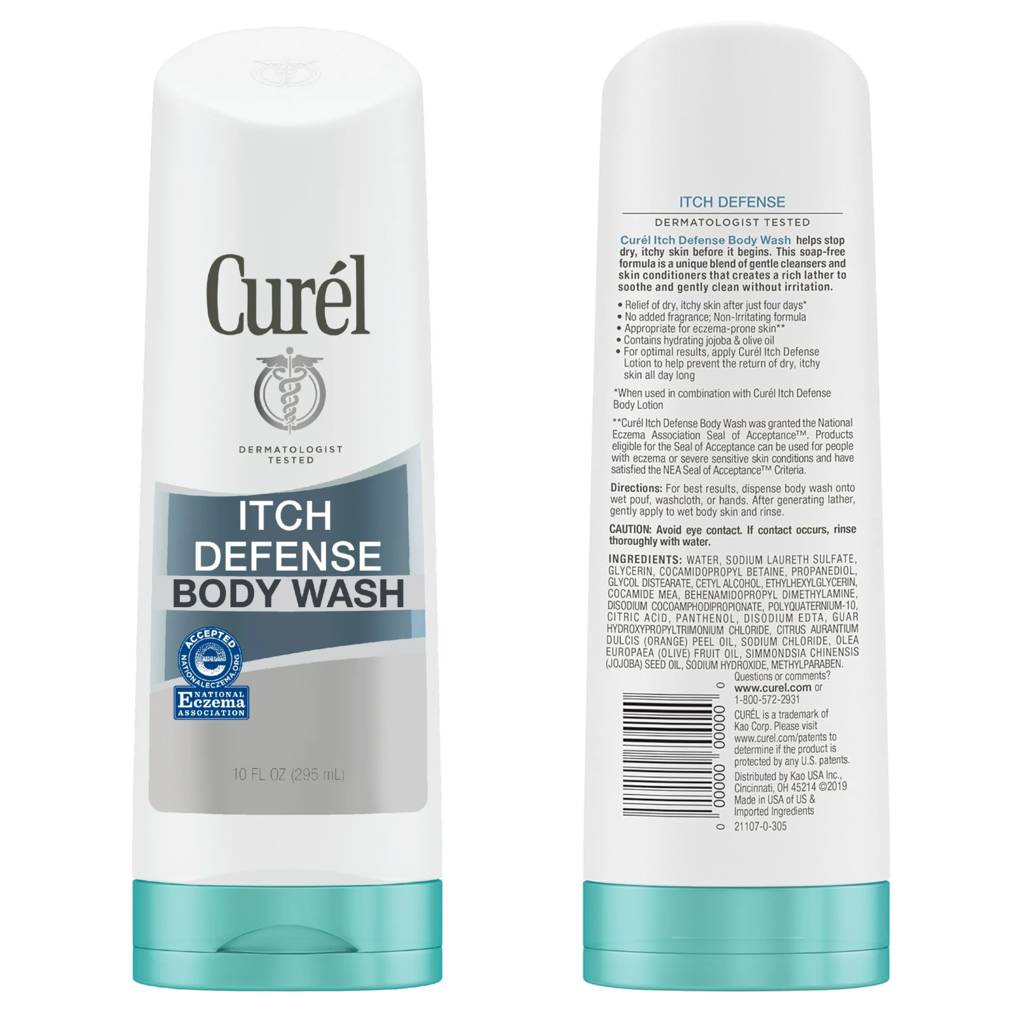 Curel®, Hydrating Body Wash, Itch Defense Calming Daily Cleanser for Dry, Sensitive Skin, 10 fl oz - Pharmaful