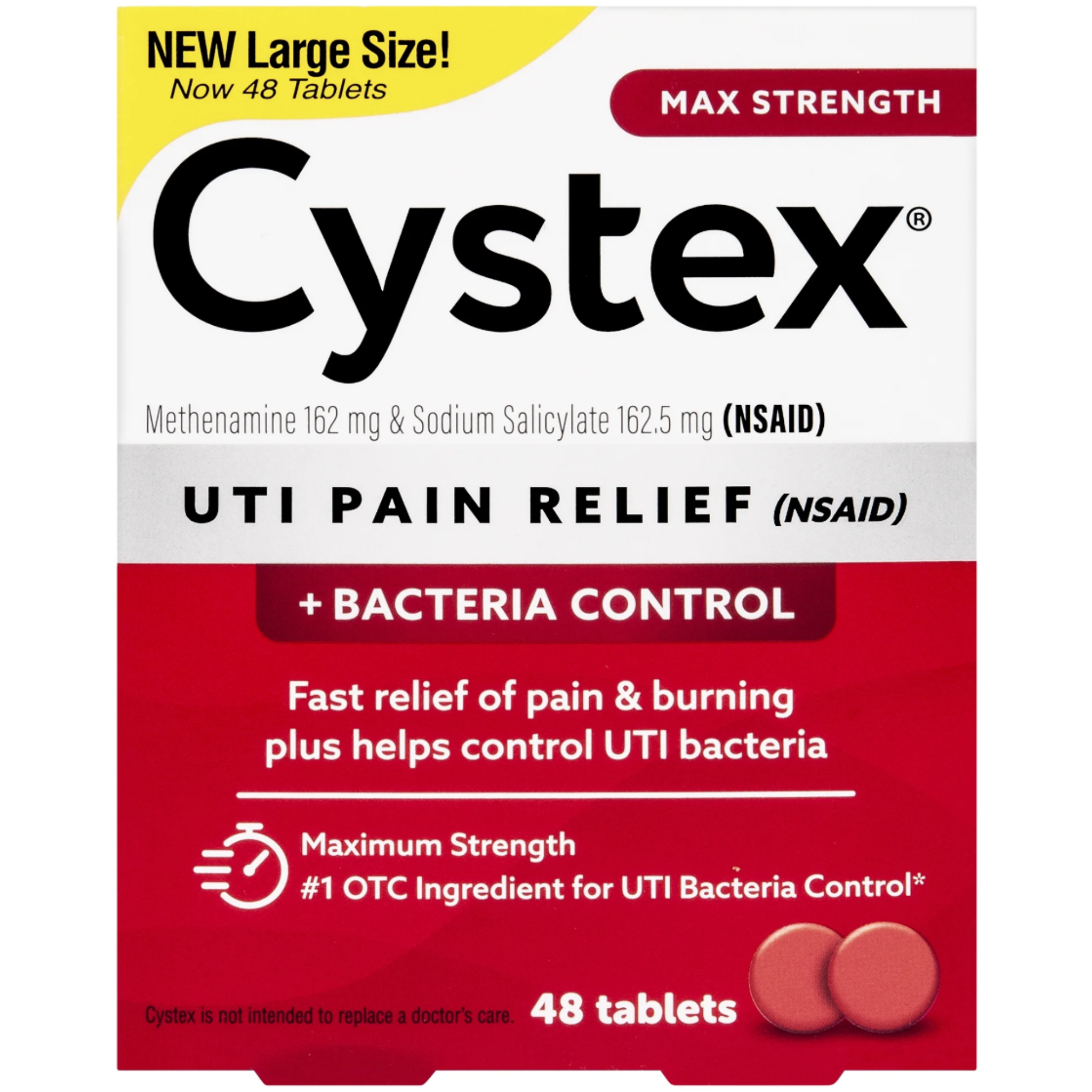 Cystex Plus Urinary Pain Relief, 48 Tablets - Pharmaful