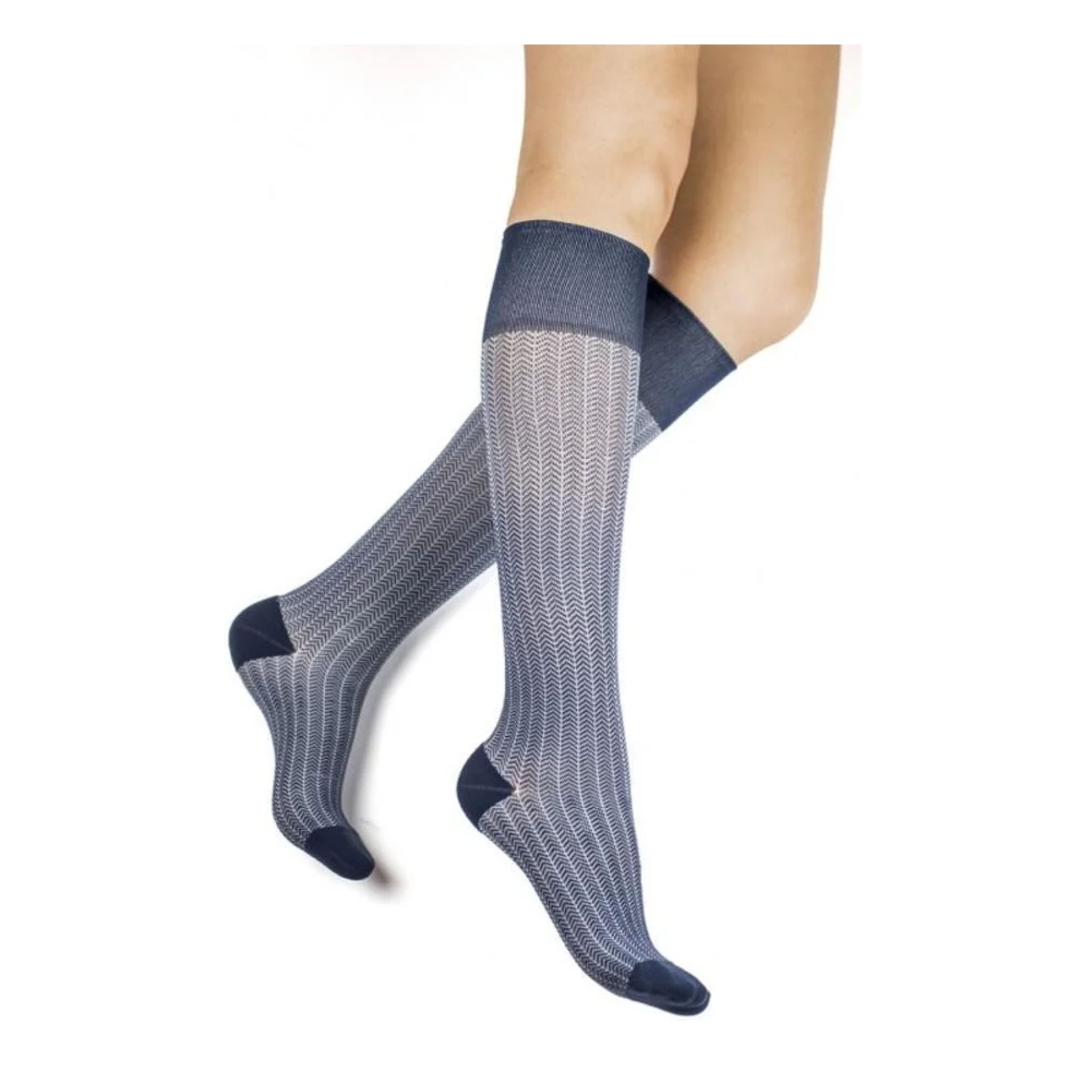 Dr. Comfort, Rejuva Knee-High Compression Socks, Herringbone Pattern, 15-20 mmHg, Vein Support, Unisex, Small, Marine
