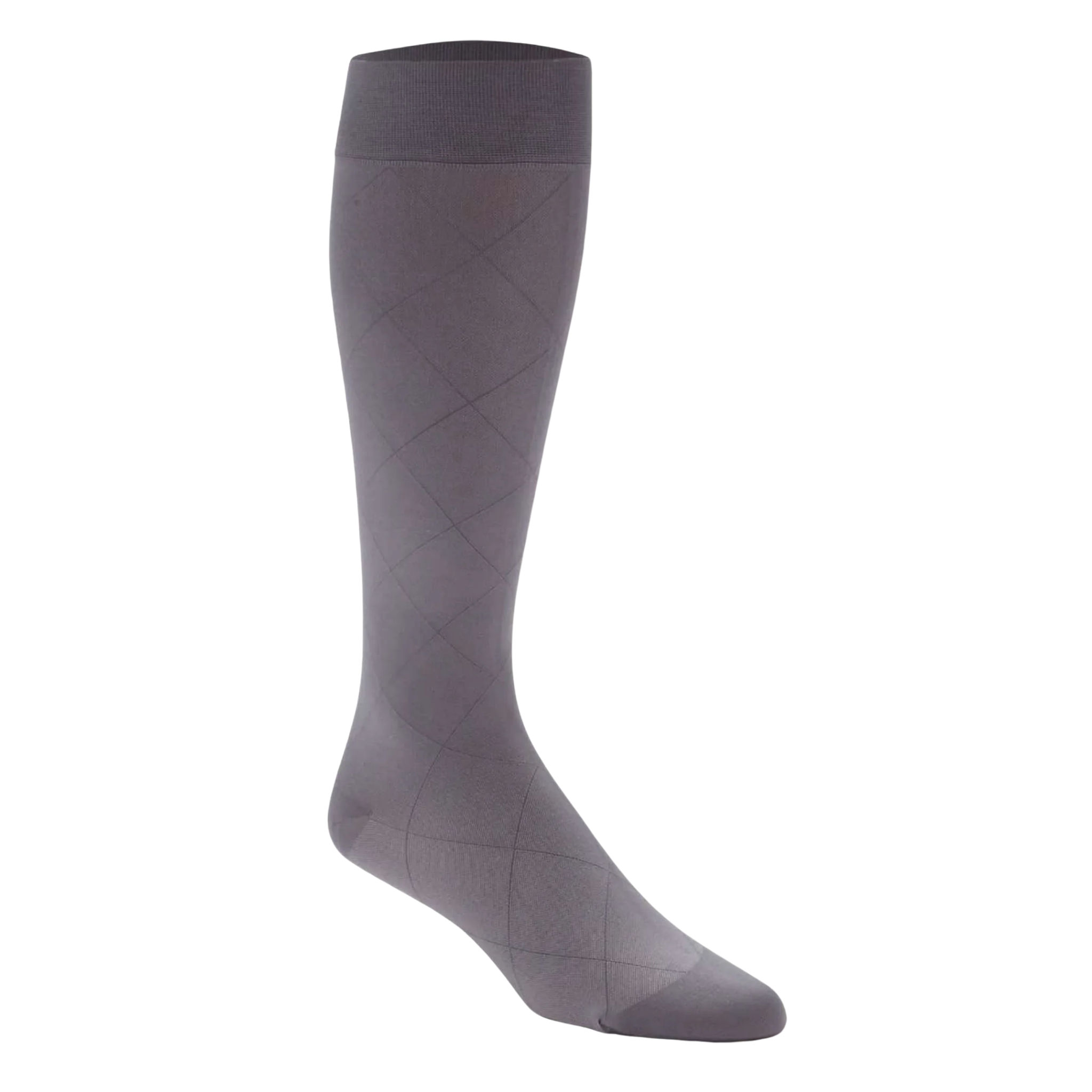 Dr. Comfort, Rejuva Knee-High Compression Socks, Opaque Diamond Pattern, 15-20 mmHg, Unisex, Small, Ash