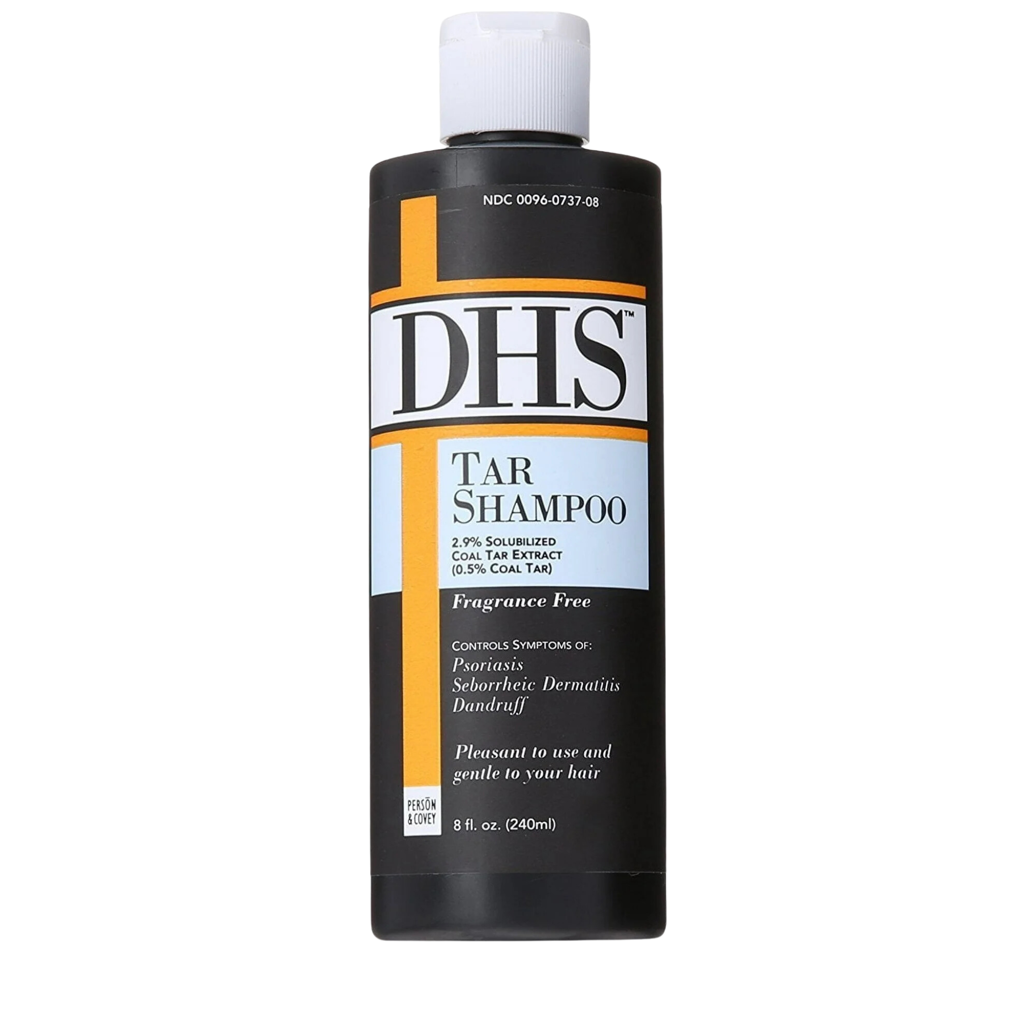 DHS, Fragrance-Free Tar Shampoo, Gentle Treatment for Psoriasis & Seborrheic Dermatitis, 8 Fl. Oz