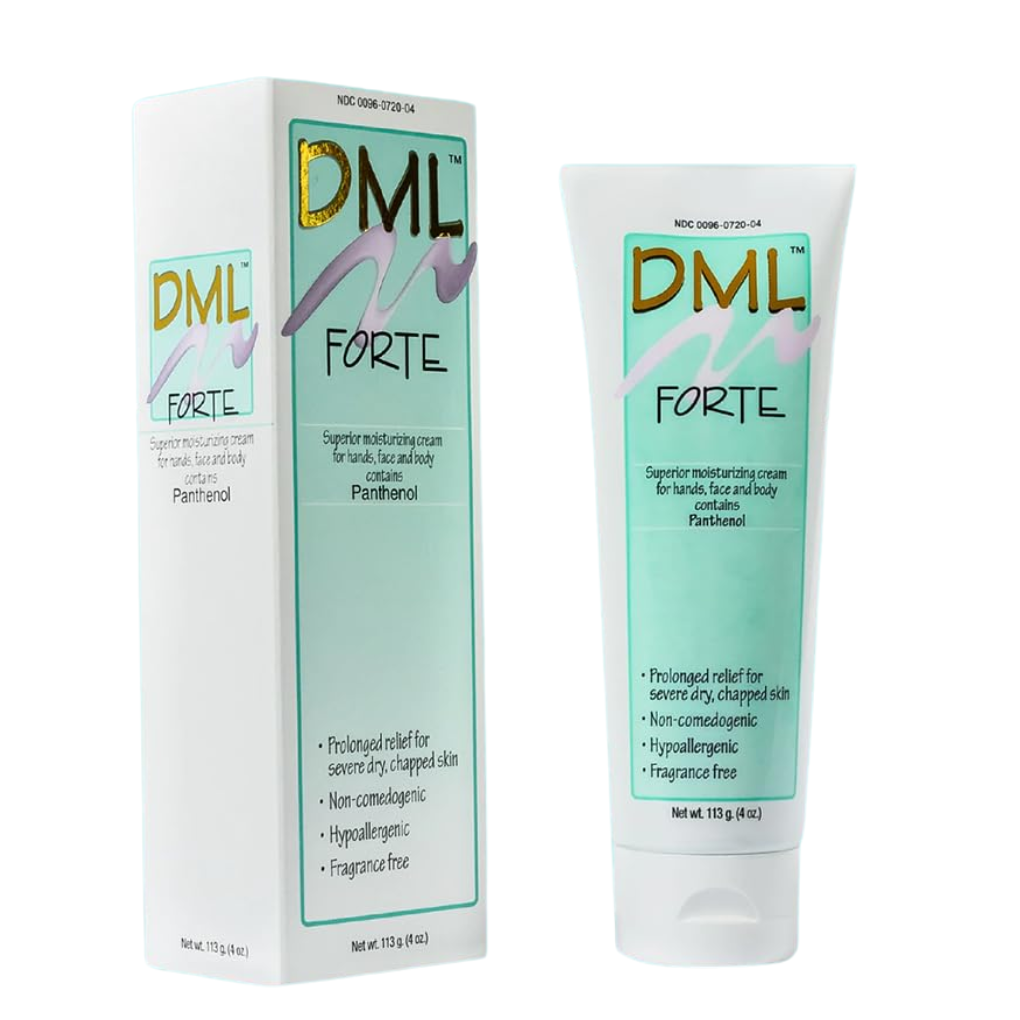 DML Forte, Moisturizing Cream with Panthenol, Intensive Hydration for Dry Skin, 4 oz Tube