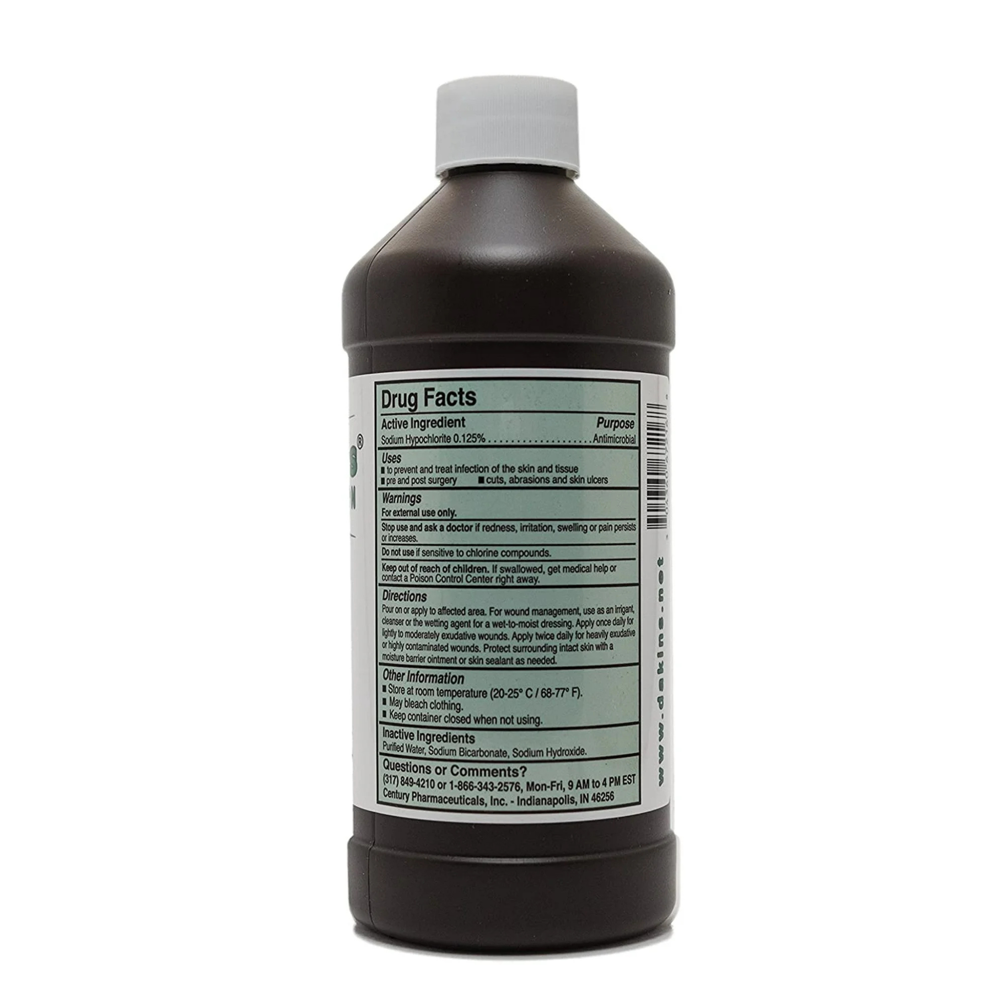 Dakin's Solution, Quarter Strength Sodium Hypochlorite, Wound Therapy for Acute and Chronic Wounds, 16 oz