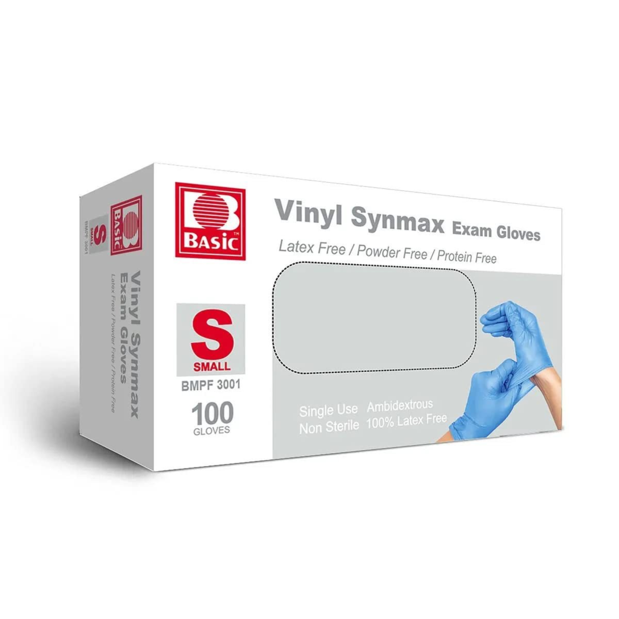 Dazone, Synmax Vinyl Nitrile Exam Gloves, Disposable and Durable, Latex-Free and Powder-Free, Small, 100/Box, Blue - Pharmaful