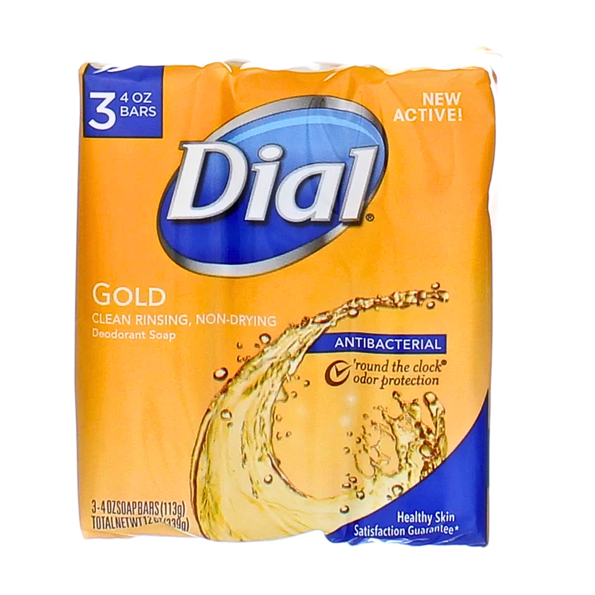 Dial, Antibacterial Deodorant Bar Soap, Gold, Long-Lasting Odor Protection, 4 oz, 3 Bars - Pharmaful