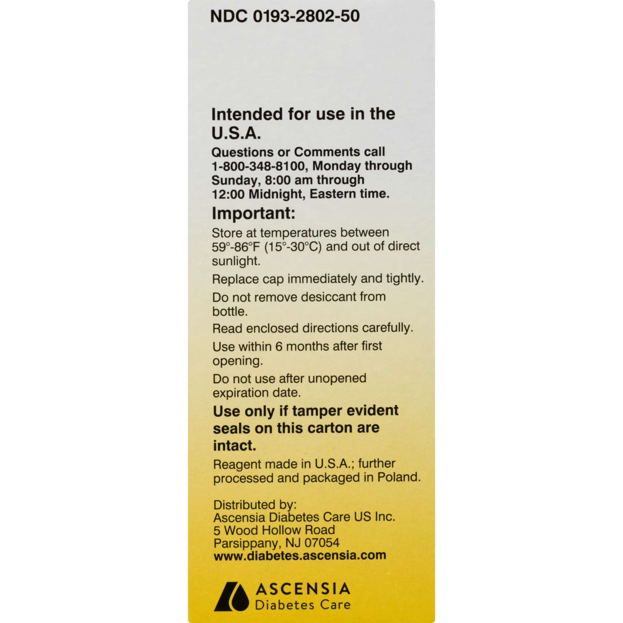 Diastix Reagent Strips for Urinalysis, Glucose, 50 ct