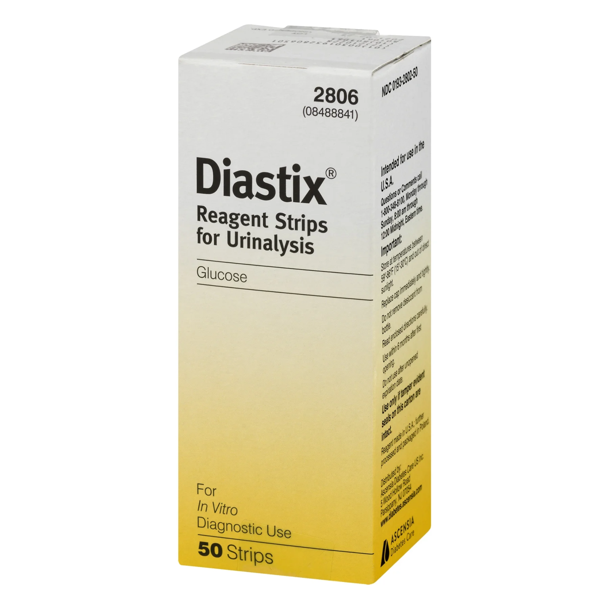 Diastix Reagent Strips for Urinalysis, Glucose, 50 ct
